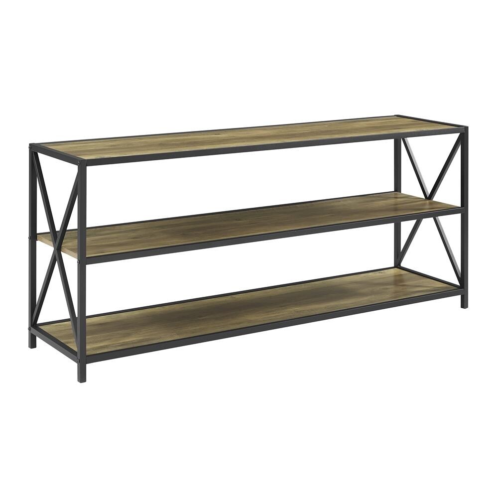 Rustic Oak Metal 2-Shelf Bookcase at Lowes.com