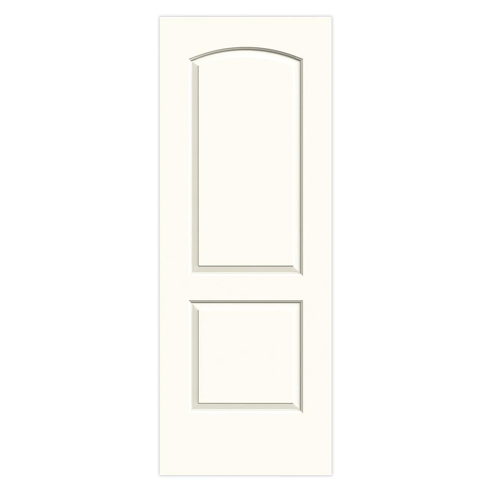 Caiman 28-in x 80-in White 2-panel Round Top Smooth Solid Core Prefinished Molded Composite Slab Door | - JELD-WEN LOWOLJW137000159