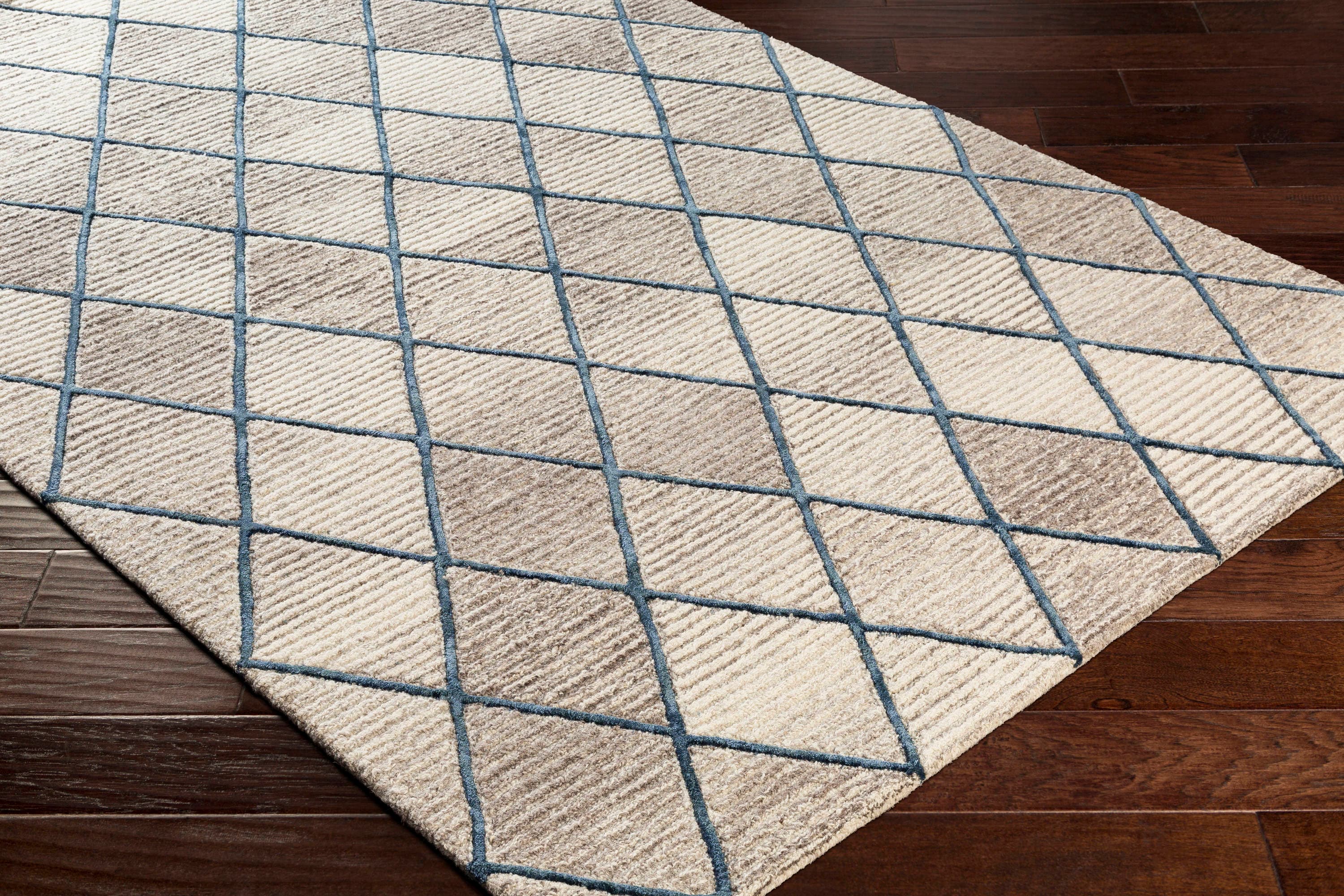 Handmade Blue Wool and Viscose Tufted 8' x 10' Area Rug