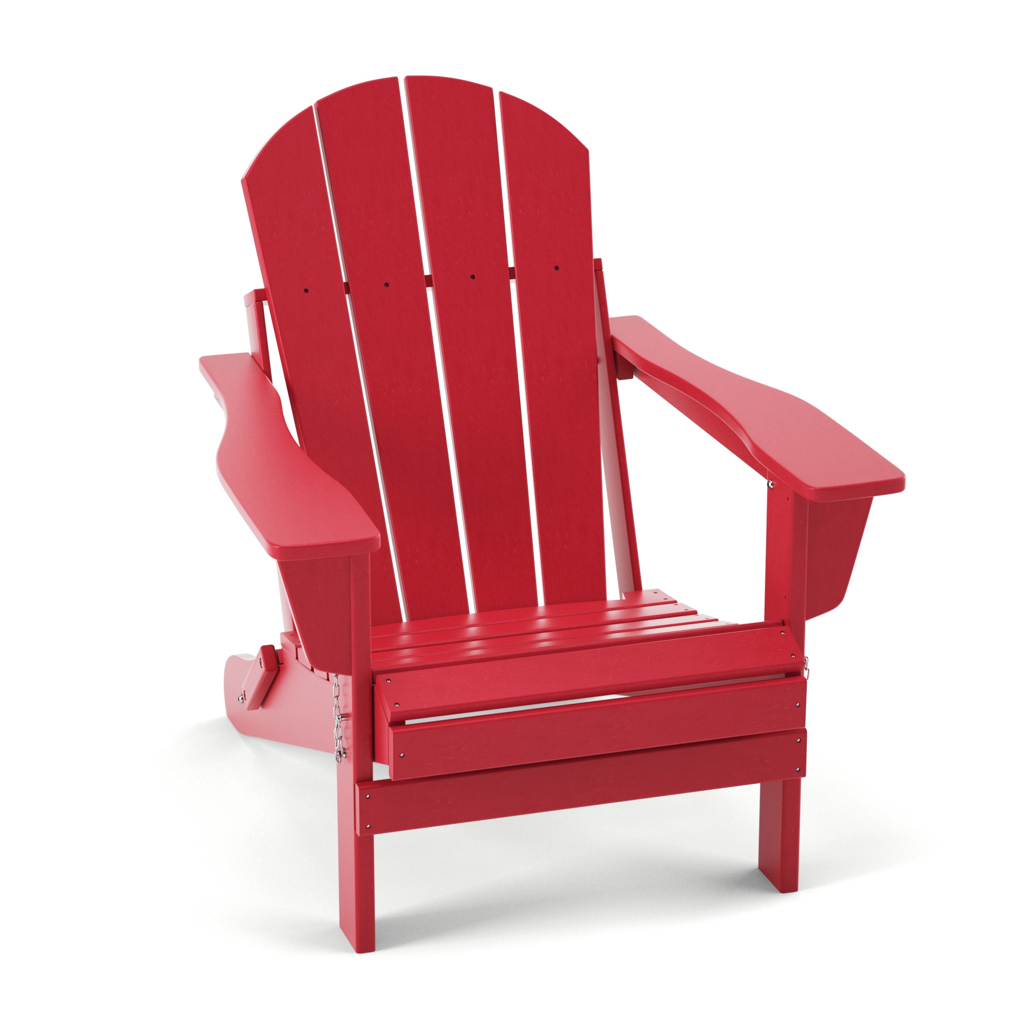 Upland AC-HE01-RD adirondack chair red HDPE Frame Stationary Adirondack Chair with Red Slat Seat
