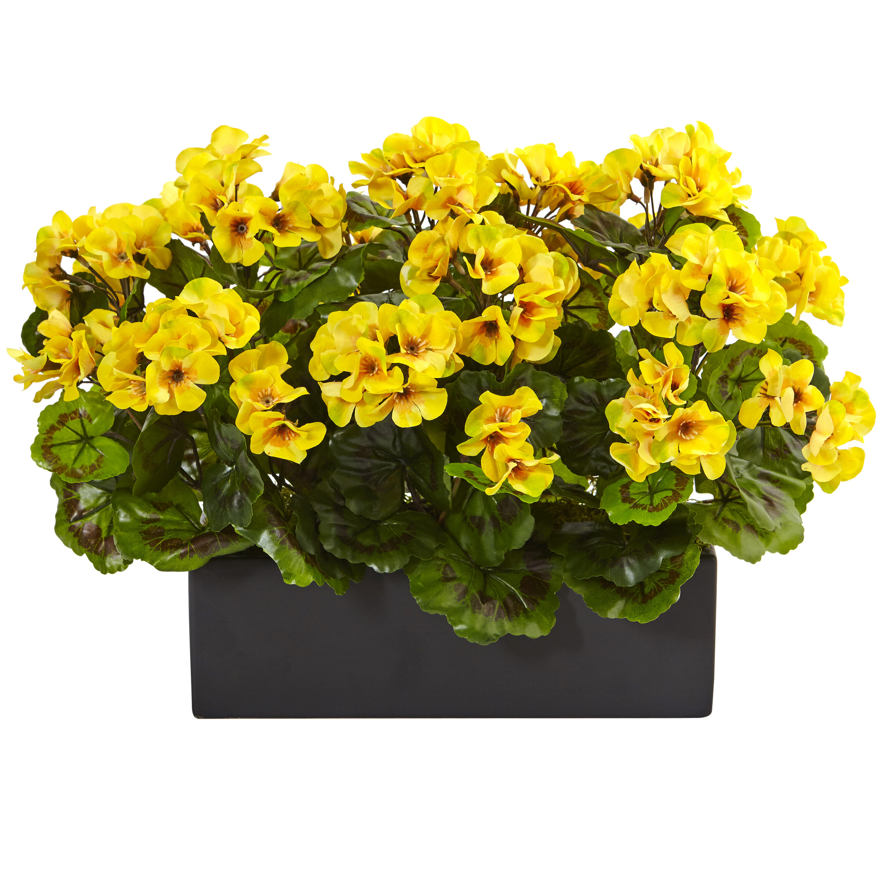  Geranium Artificial Plant in Rectangular Planter - UV Resistant (Indoor/Outdoor)