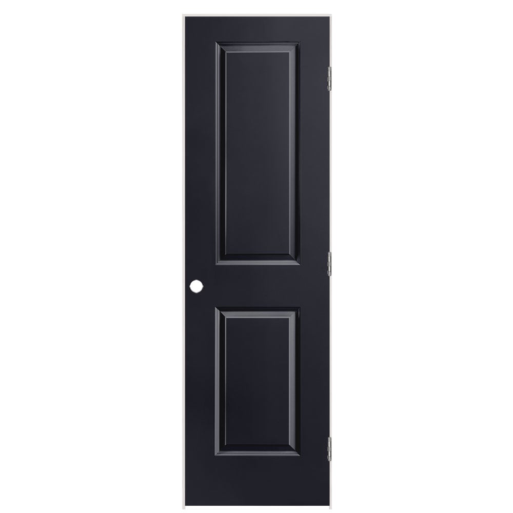Masonite 1316139 24-in x 80-in Midnight Solid core 2-panel square Left hand Smooth Prefinished Molded composite Flat Jamb Single Prehung Interior Door