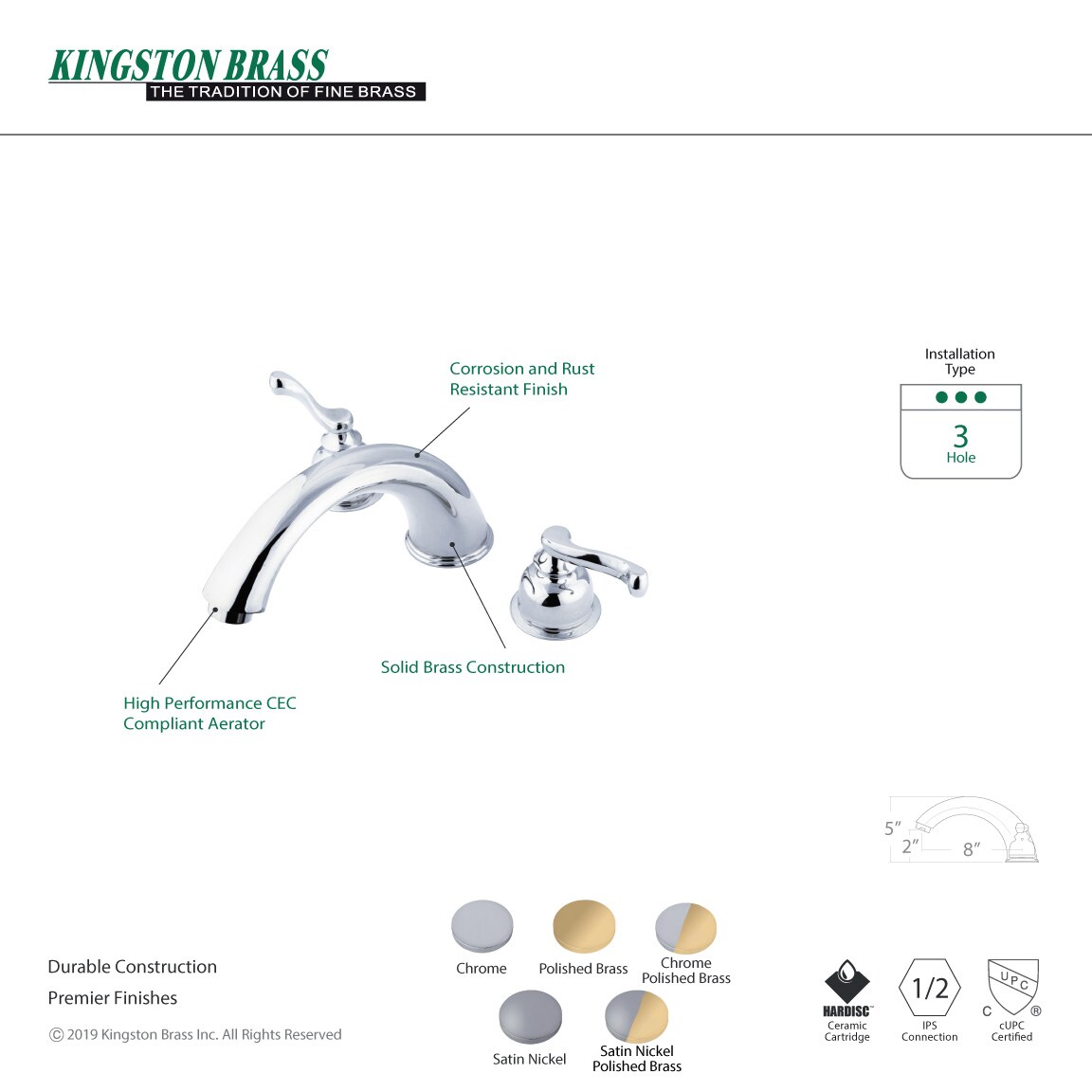 Kingston Brass WLKS8362FL Roman-Tub-Faucets - View #2