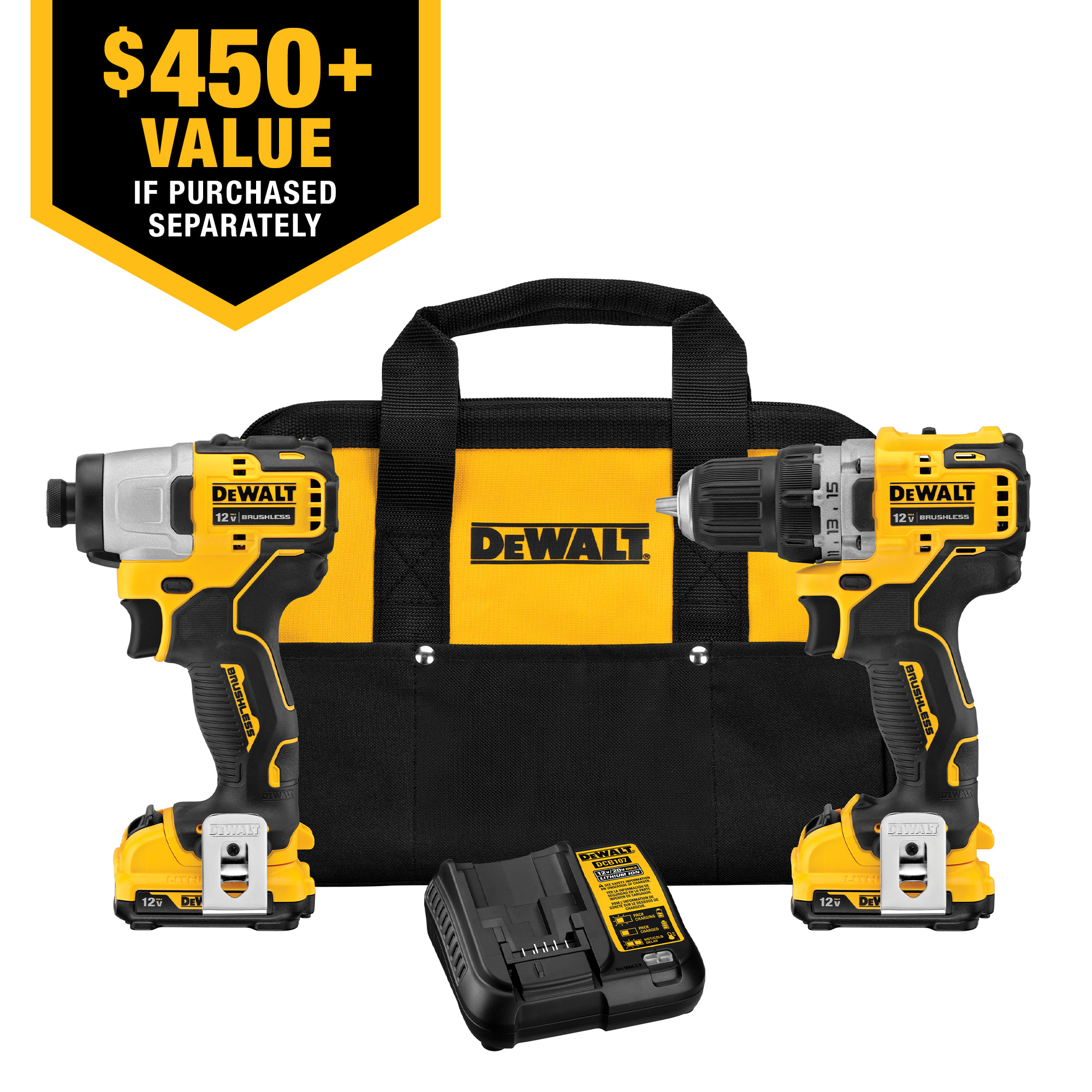 DEWALT XTREME 2-Tool 12V MAX XR Brushless DrilI/Impact Driver with Charger Included) in Power Tool Combo Kits department at Lowes.com