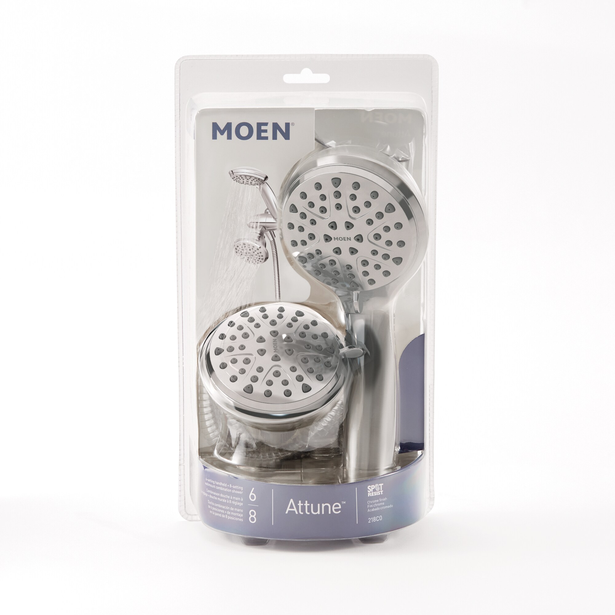 Chrome Dual Head Handheld and Wall Mounted Shower Combo