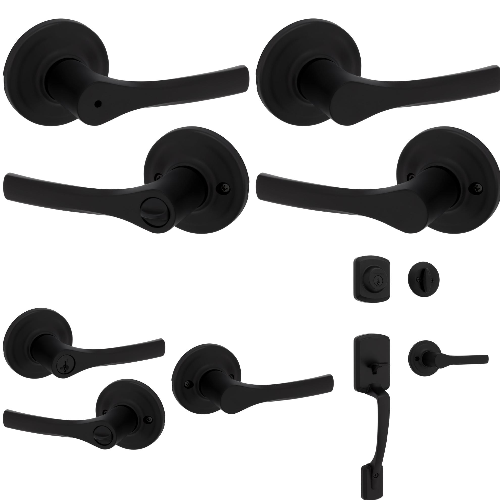 Kwikset  Henley Matte Black Door Handles Collection