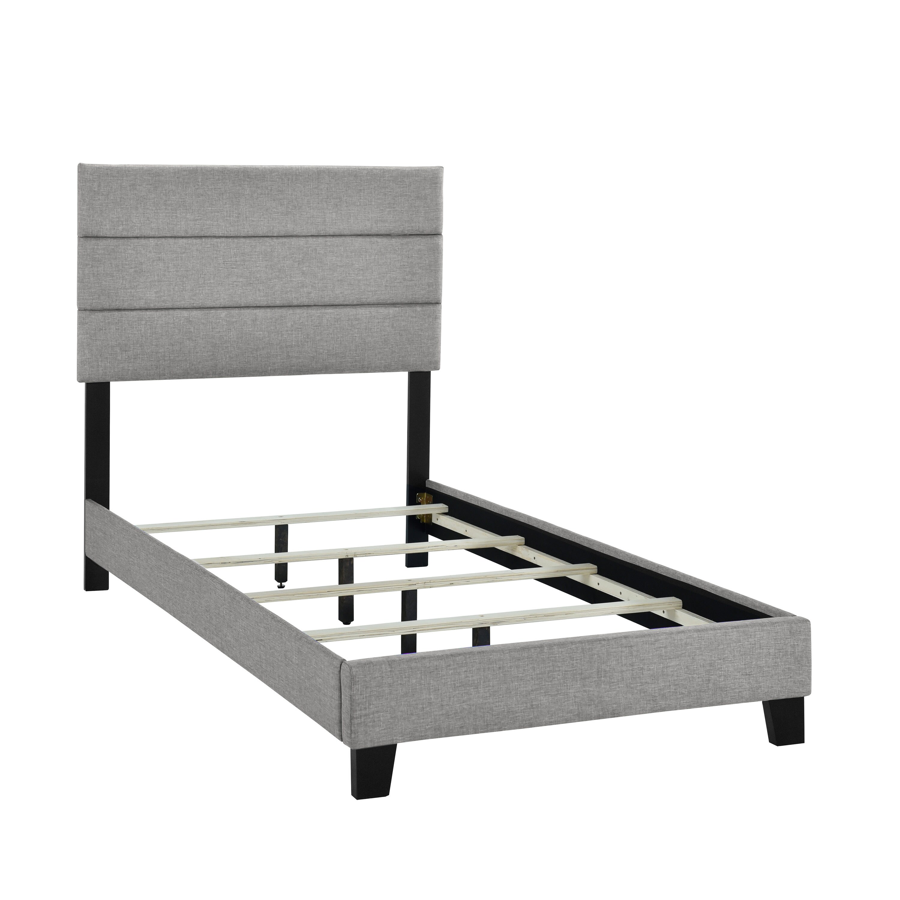 Accentrics Home Contemporary Upholstered Twin Bed in Gray Twin ...