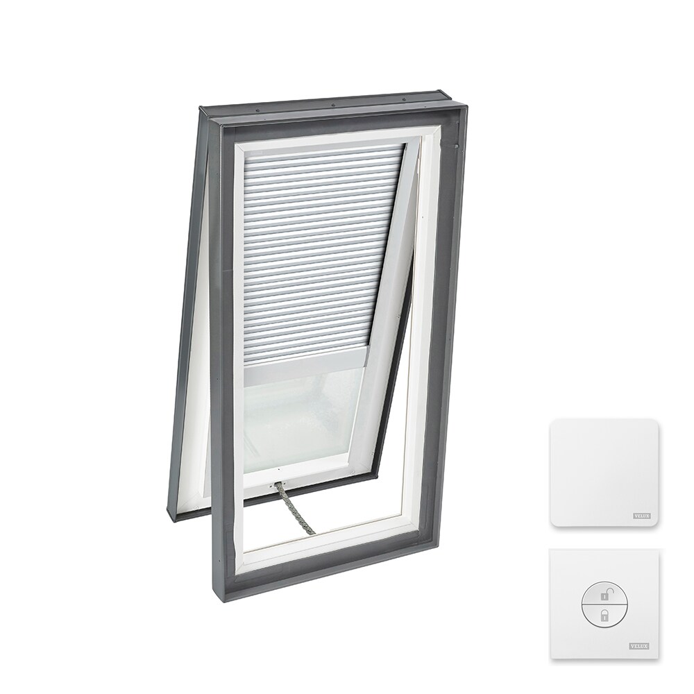 VELUX VCM 2234 205CS01XW 22.5-in x 34.5-in Venting Curb Mount Skylight with Tempered Low-e Argon Glass and Light-blocking Blinds Included