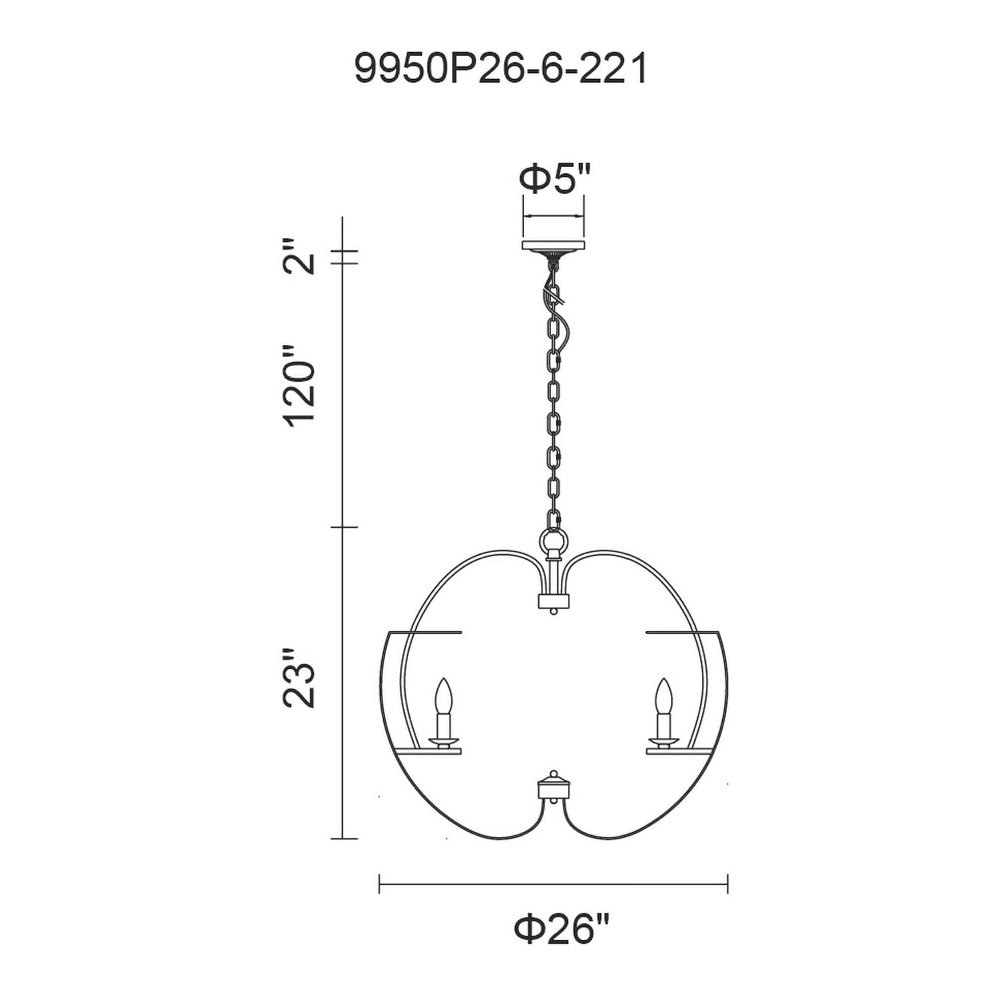 CWI Lighting 9950P26-6-221 b090015 - View #7