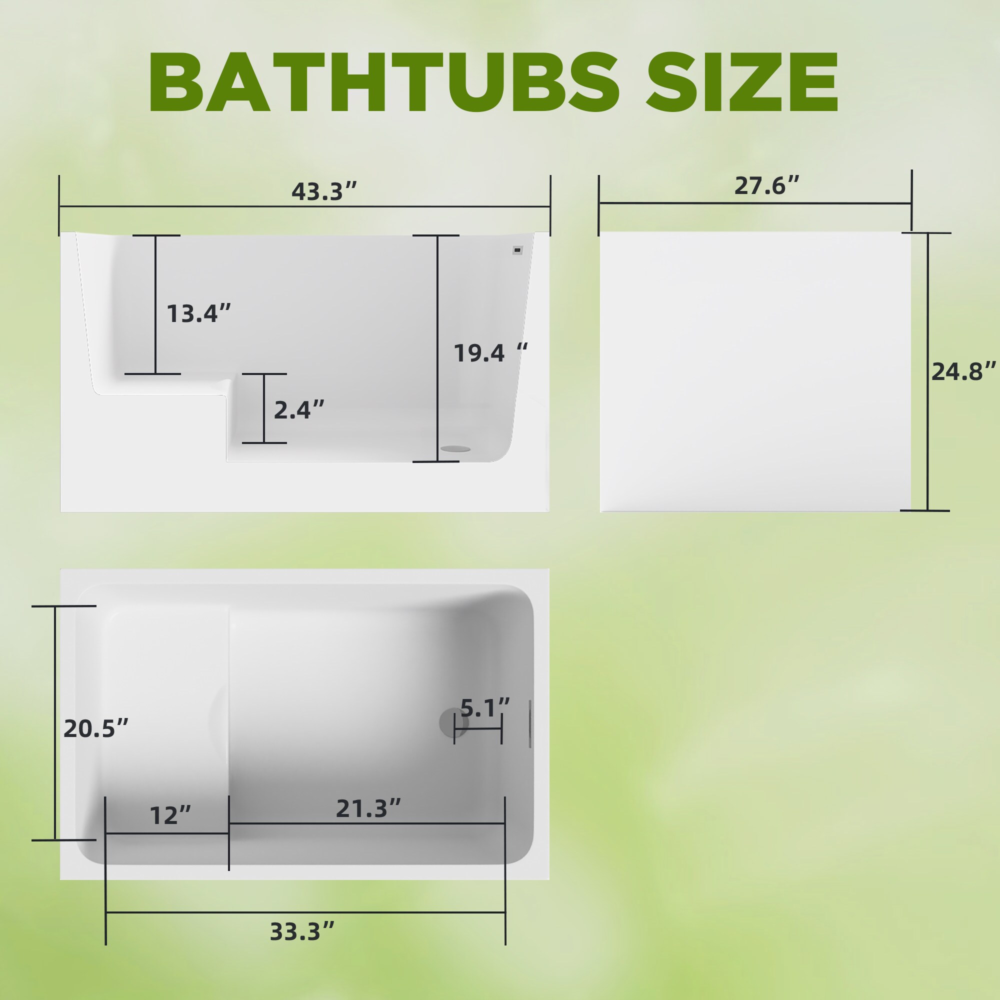 Clihome TC-415-BL bathtubs - View #14