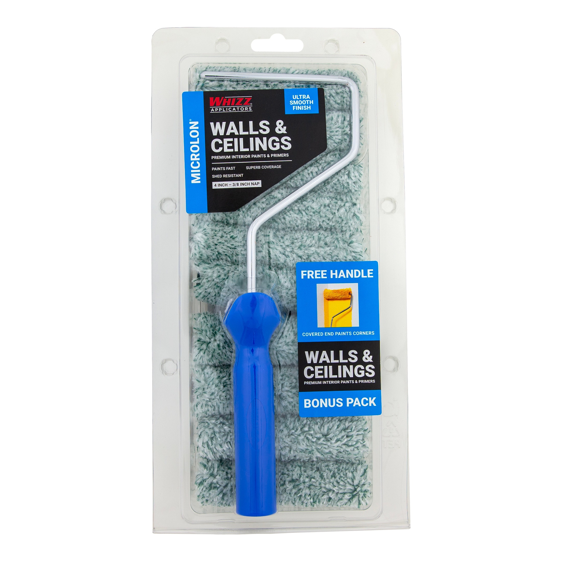 WHIZZ 96000F 4-in x 3/8-in Nap MICROLON Ceilings and Walls Synthetic blend Mini Paint Roller