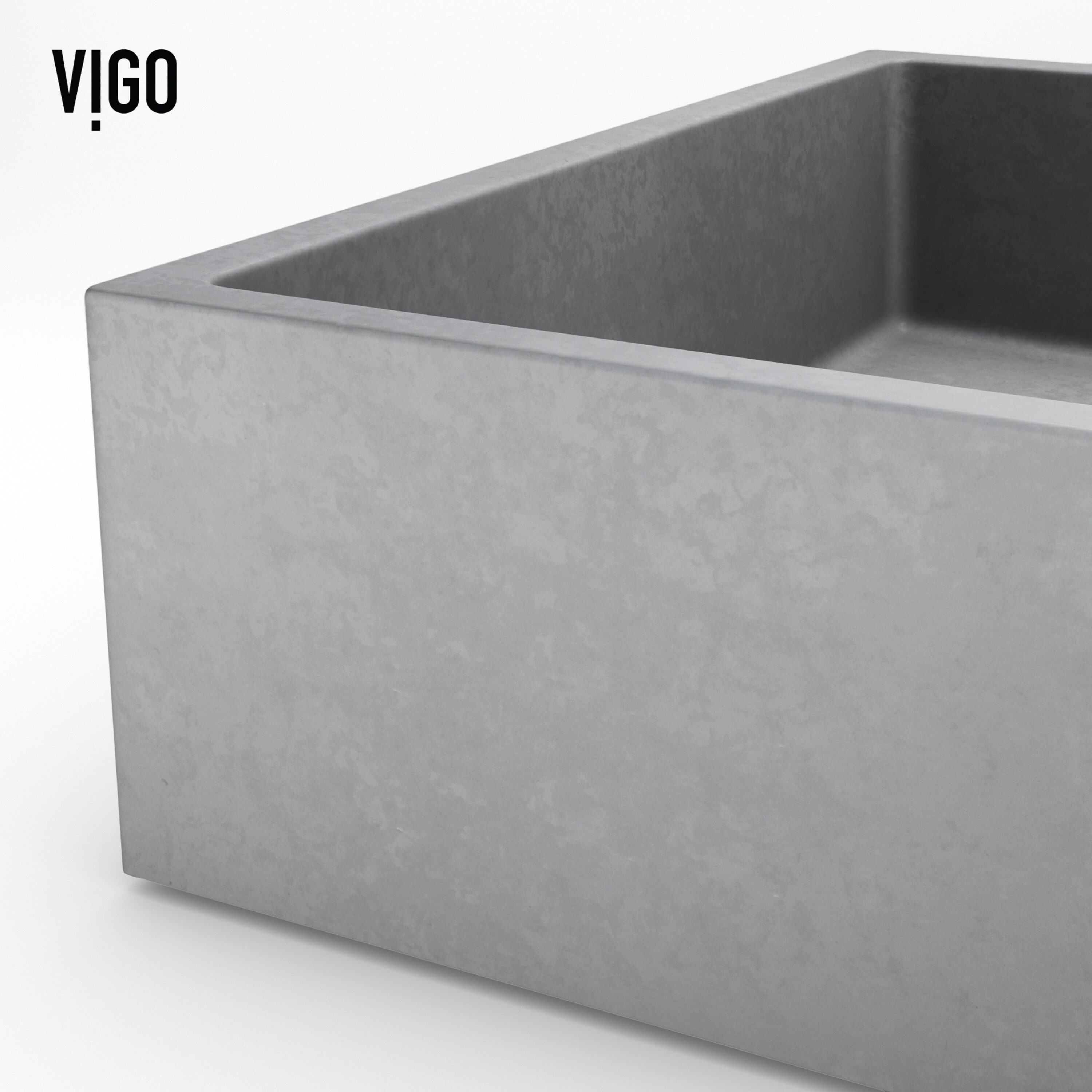 Concreto Stone 24" Gray Rectangular Vessel Bathroom Sink