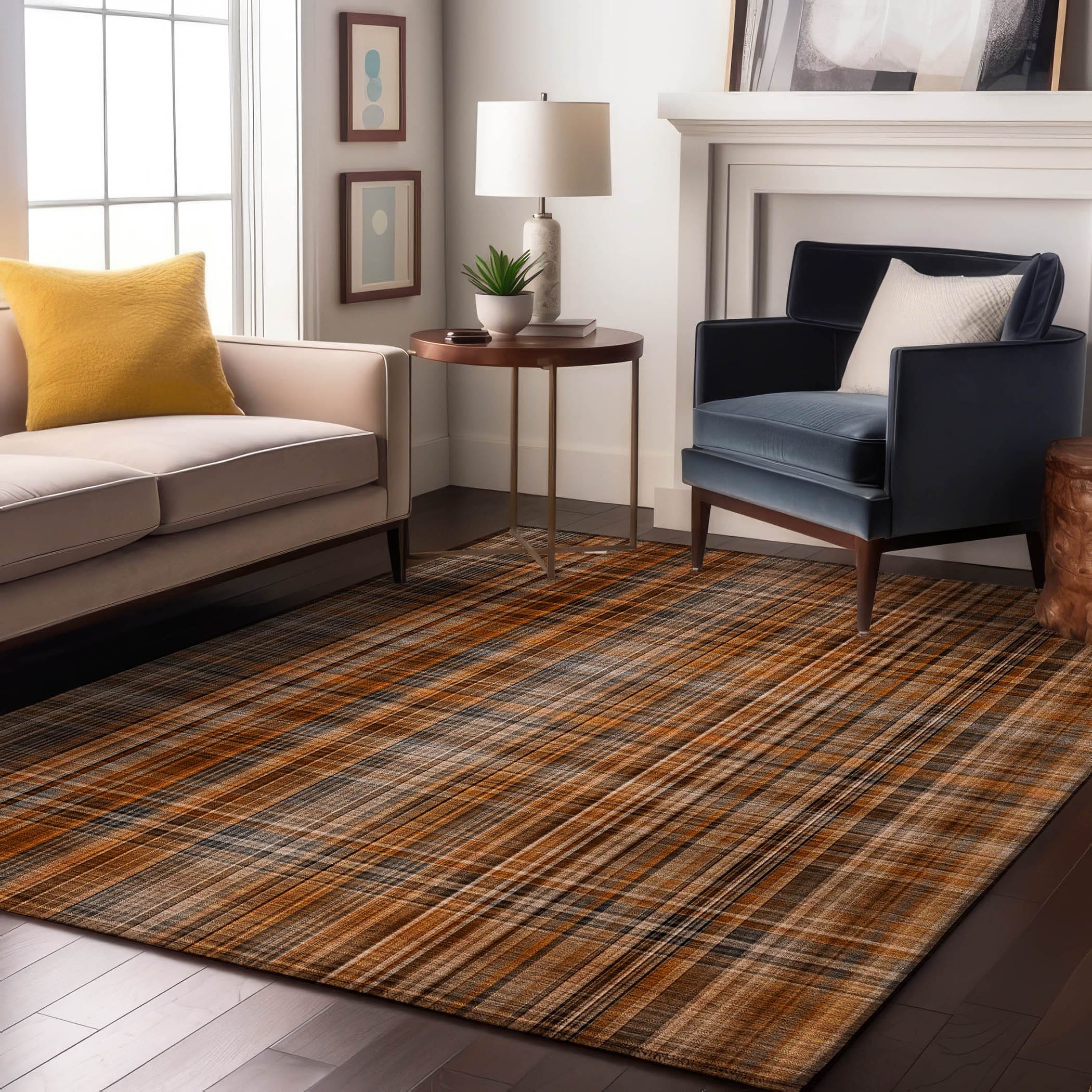 Addison Rugs AMF507PI5X8 Mayfield AMF507PI 5 x 7 (ft) Loomed Polyester Pink Rectangular Indoor Abstract Machine washable Area rug