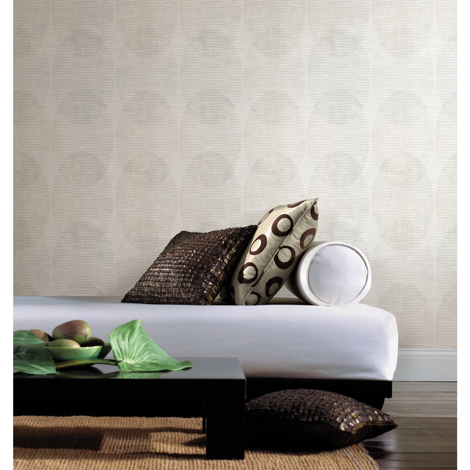 RoomMates RMK12224PLW 30.75-Sq. Feet Gray Vinyl Geometric Self-adhesive Peel and Stick Wallpaper