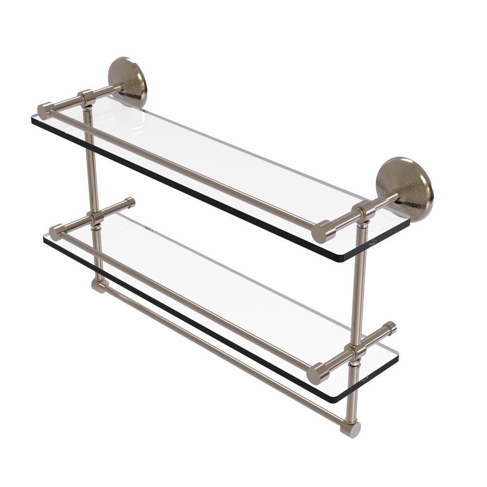 Allied Brass MC-2TB/22-GAL-PEW Monte Carlo Antique Pewter 2 -Tier Wall mount Bathroom Shelf ( 22-in x 12-in x 5-in )
