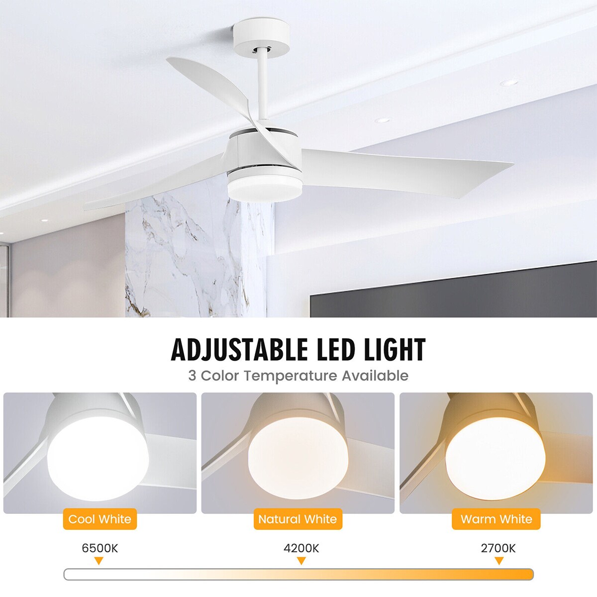 WELLFOR DFJ10186US-WH Ceiling-Fans - View #7
