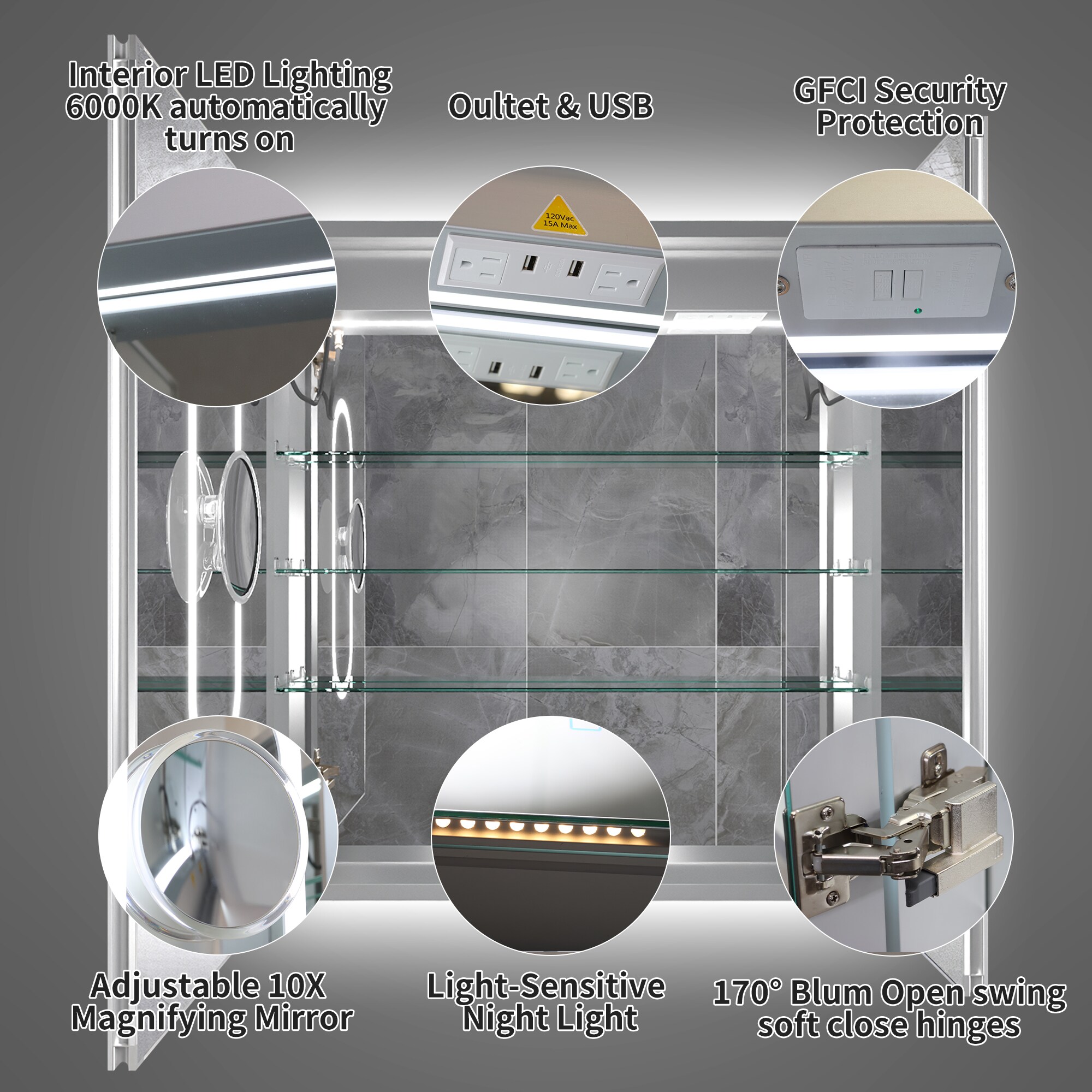 ExBrite W7MC4836 Bathroom-Medicine-Cabinets - View #10