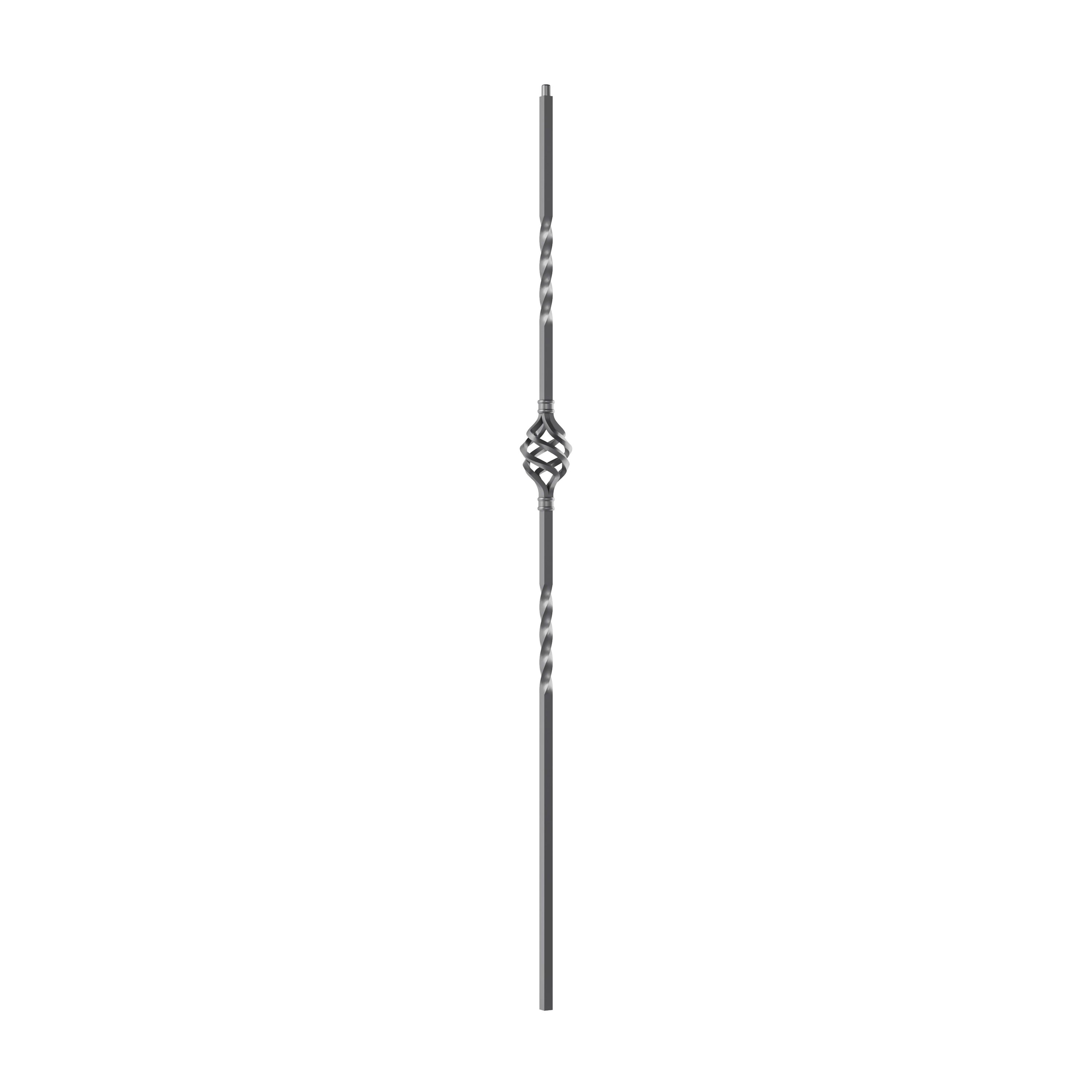 Crown Heritage 4583121AG44 44-in x 2.375-in Ash Gray Aluminum Pin Top Single Basket Stair Baluster