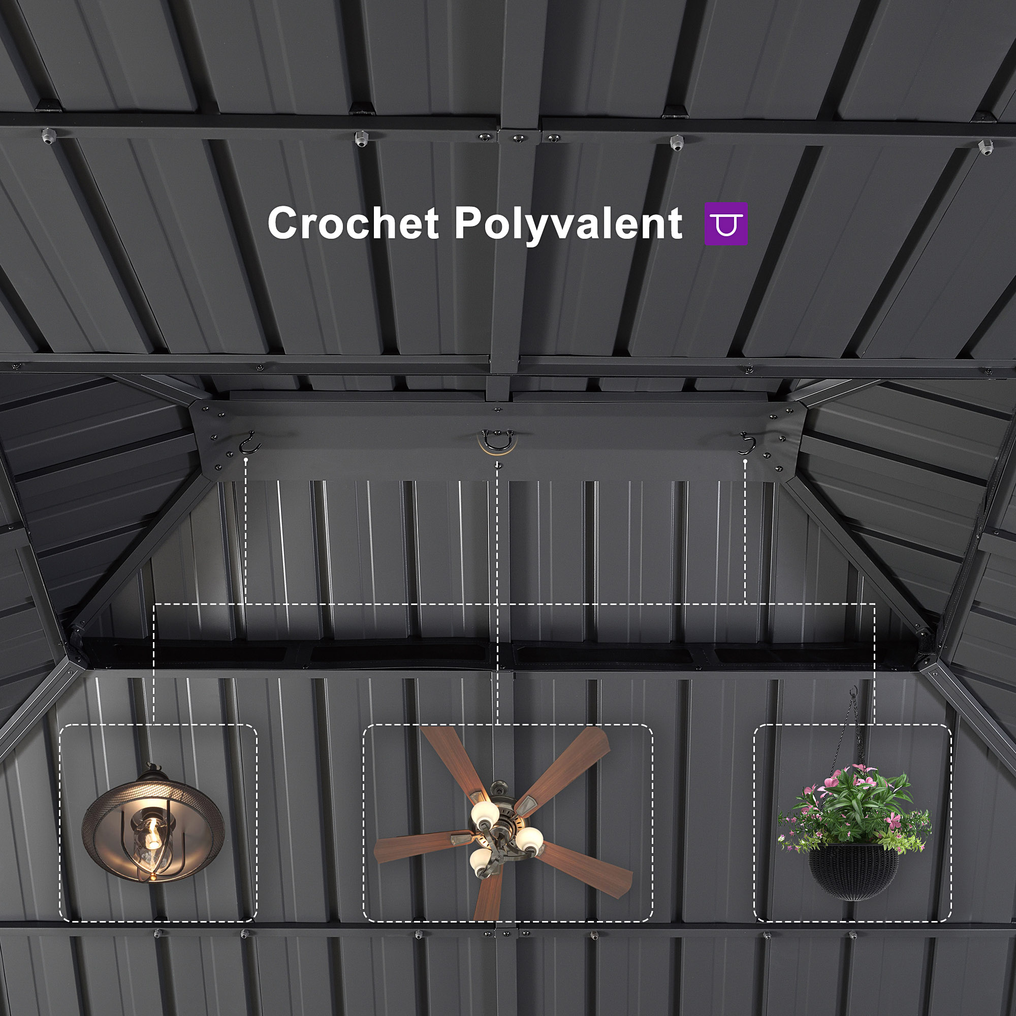 PURPLE LEAF LS04GHTG1216 Wood-Resin-Gazebos - View #7