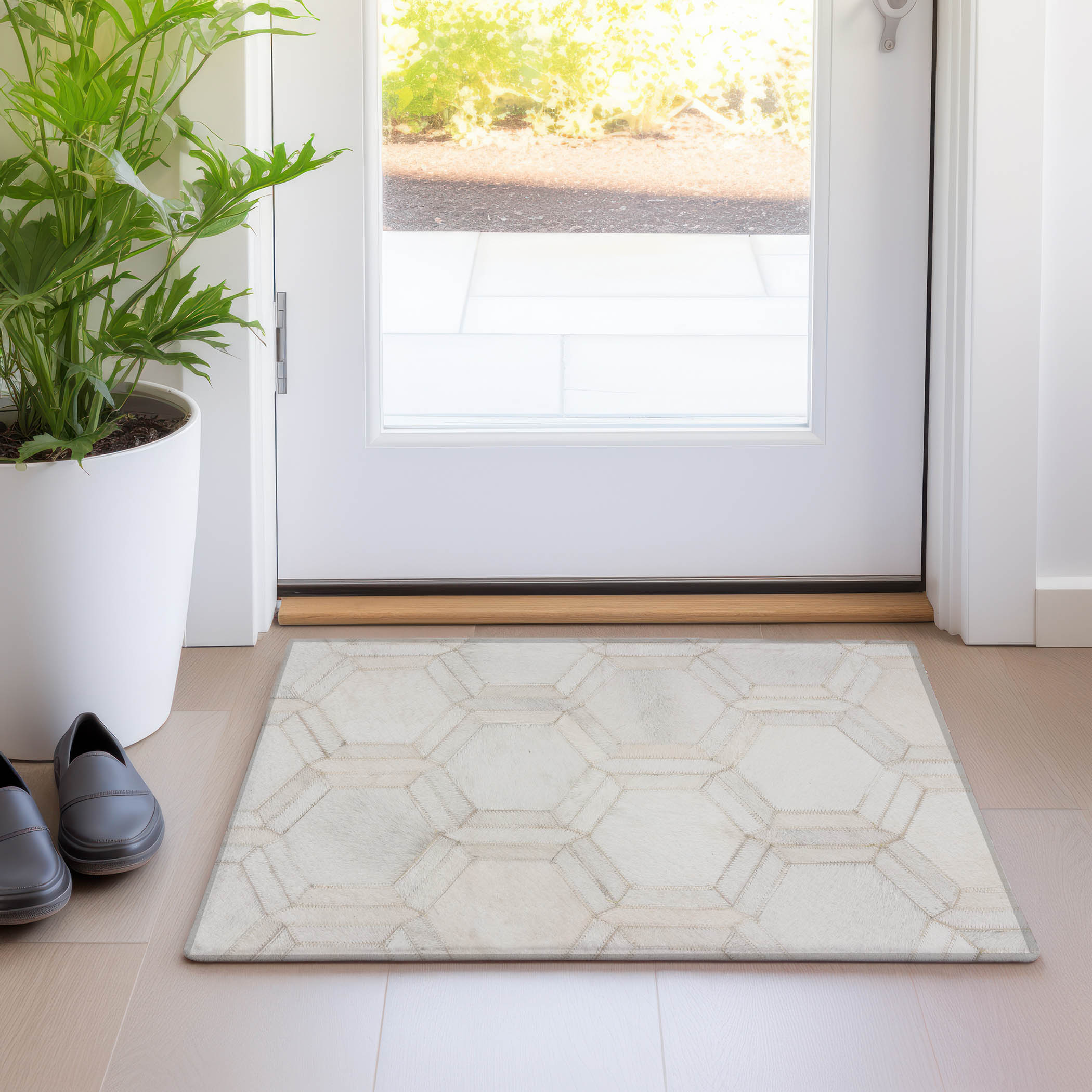 Addison Rugs AMF97IV20X30 Mayfield AMF97IV 2 x 3 (ft) Loomed Polyester Ivory Rectangular Indoor Abstract Machine washable Area rug
