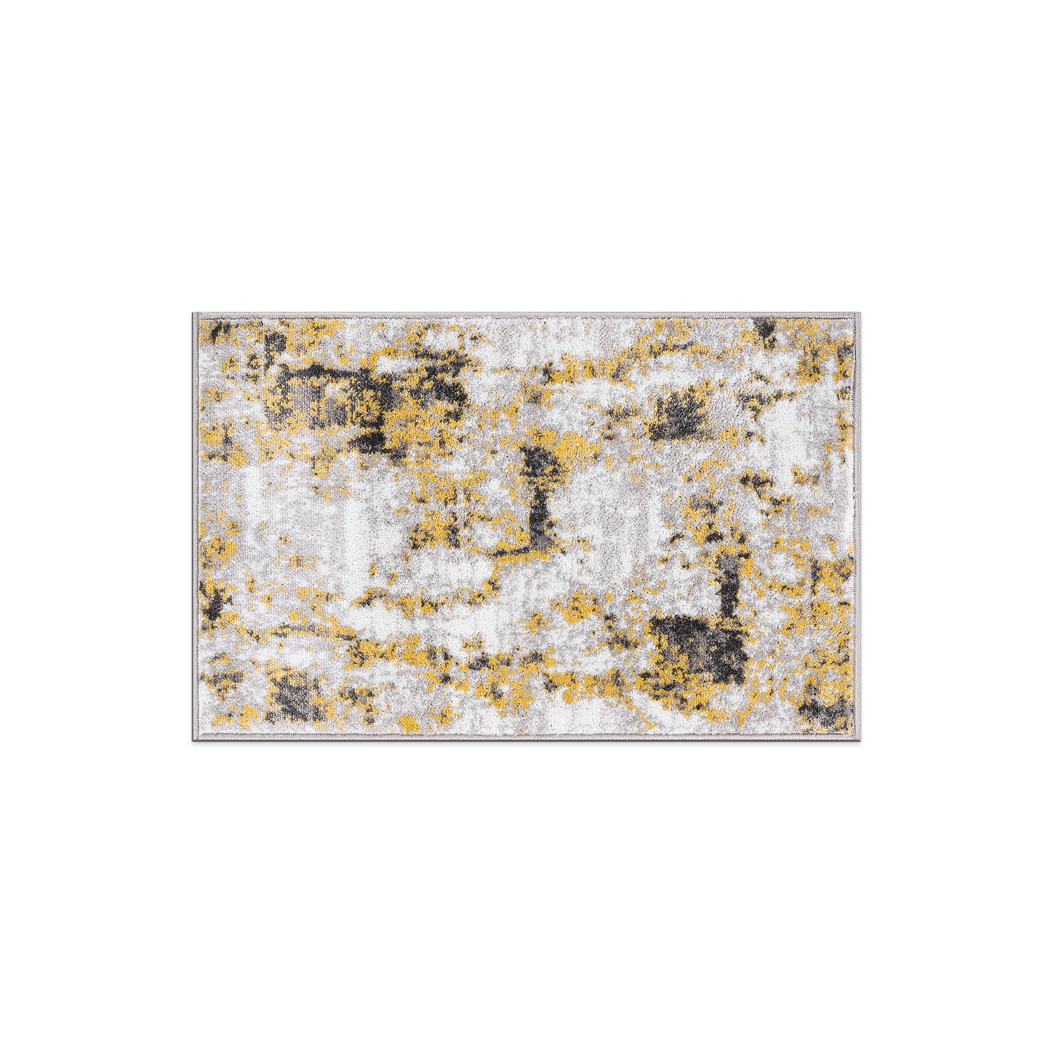 World Rug Gallery 937YELLOW2X3 2 x 3 (ft) Loomed Polypropylene Yellow Rectangular Indoor Abstract Global Area rug