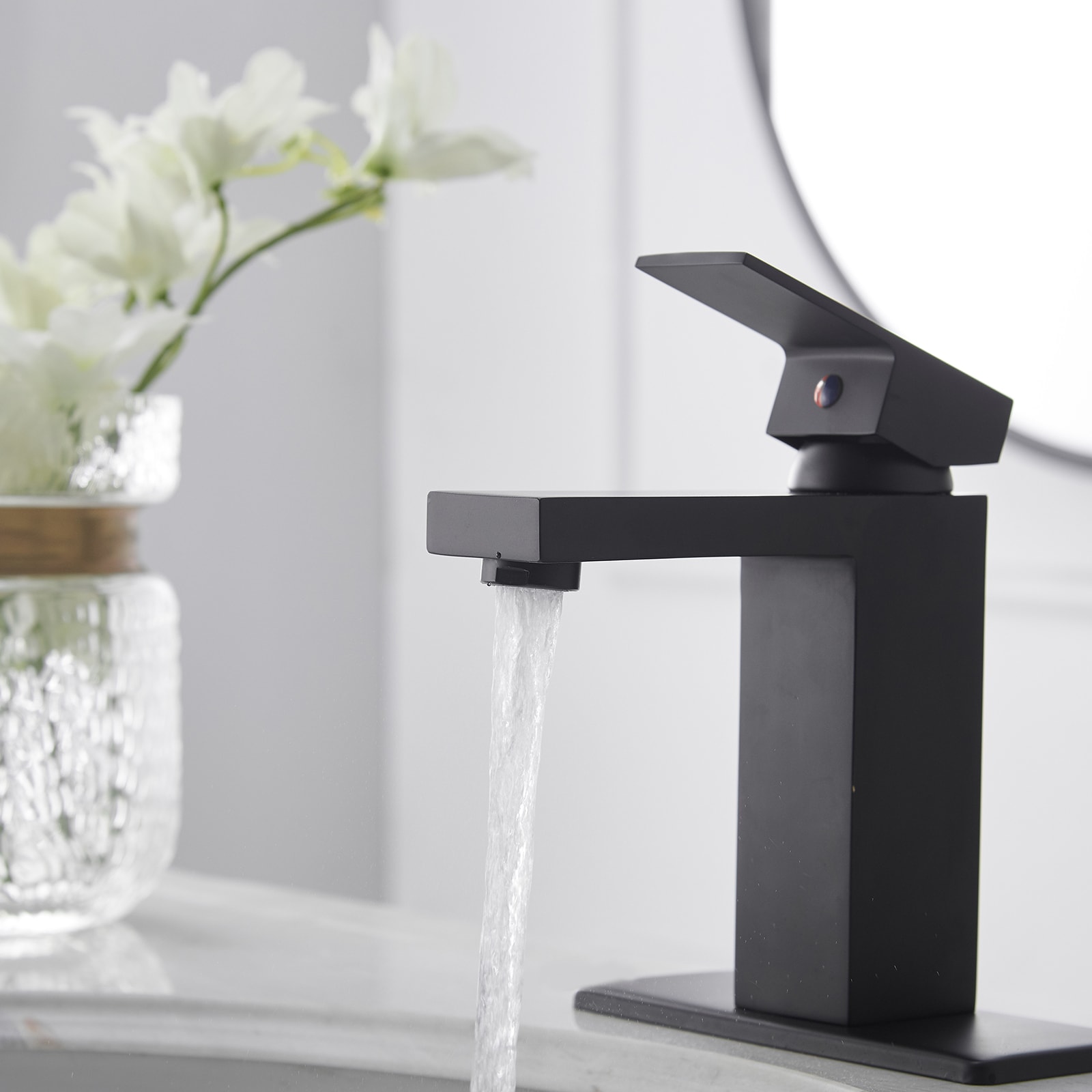 Matte Black Stainless Steel Single Handle Bathroom Faucet