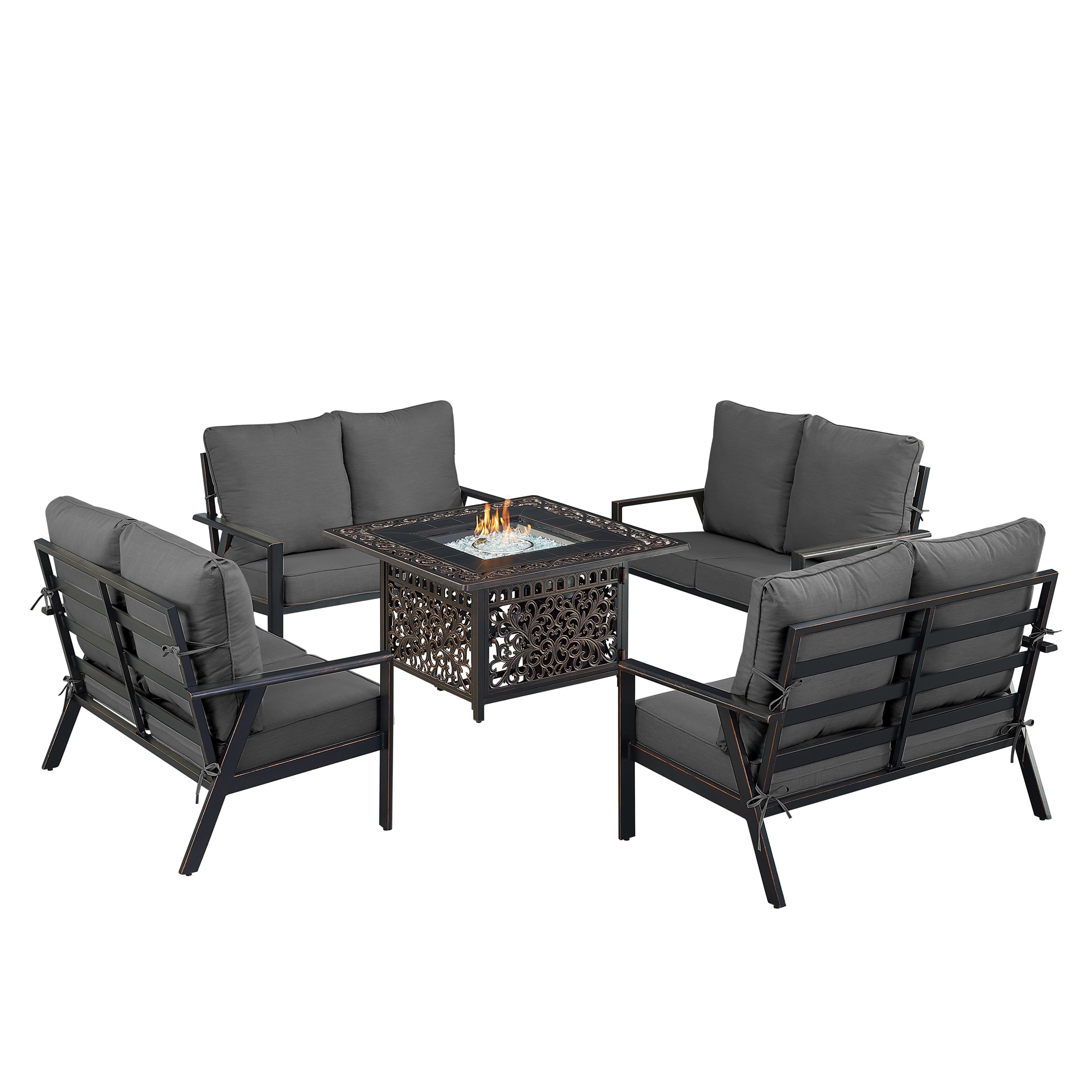 Oakland Living LUX4LSMAYANBKCUA Patio-Conversation-Sets - View #2