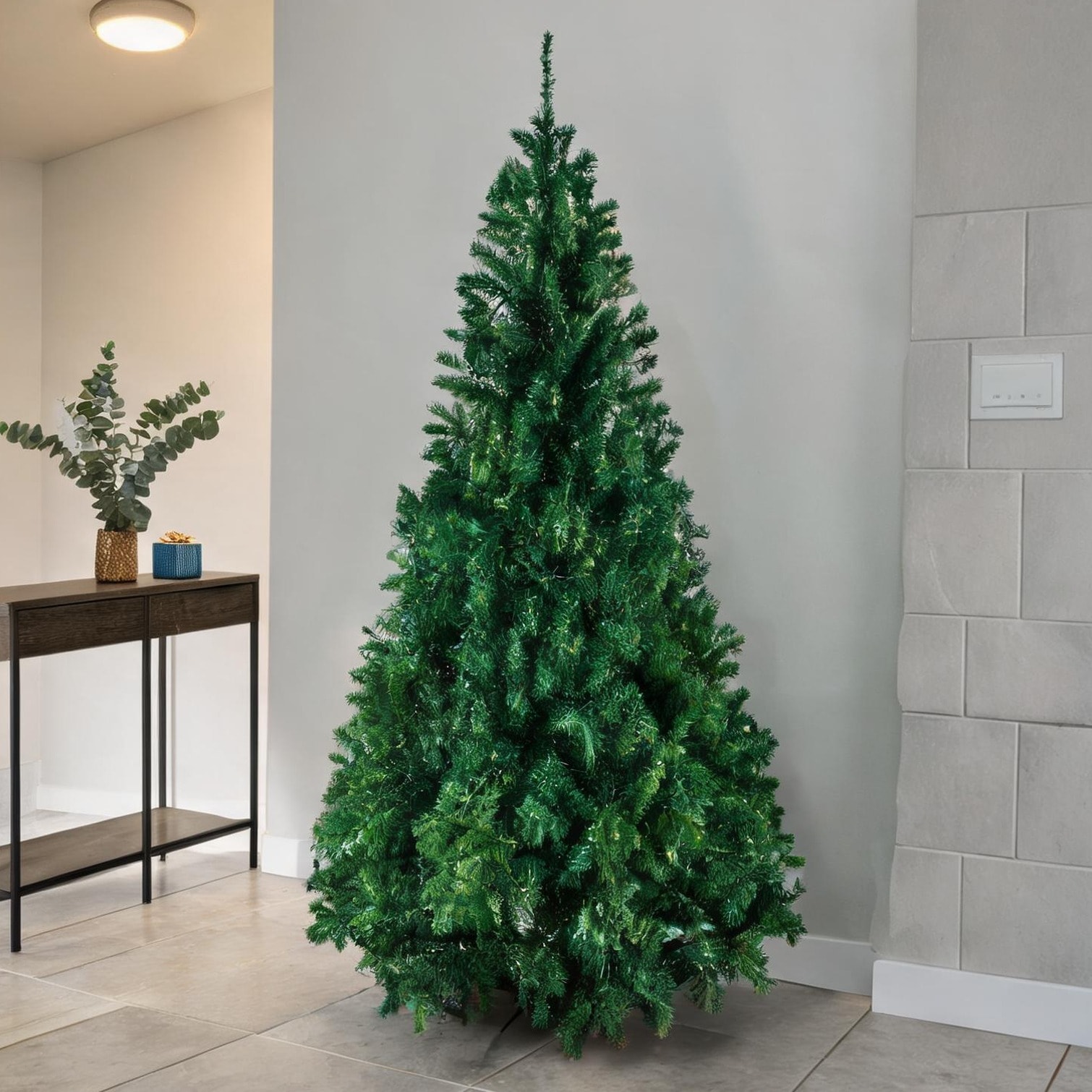 Tammesy Soft Green 5.5ft Artificial Christmas Tree with 850 Branch Tips Easy 3-Step Setup Sturdy Metal Base for Indoor Holiday Display