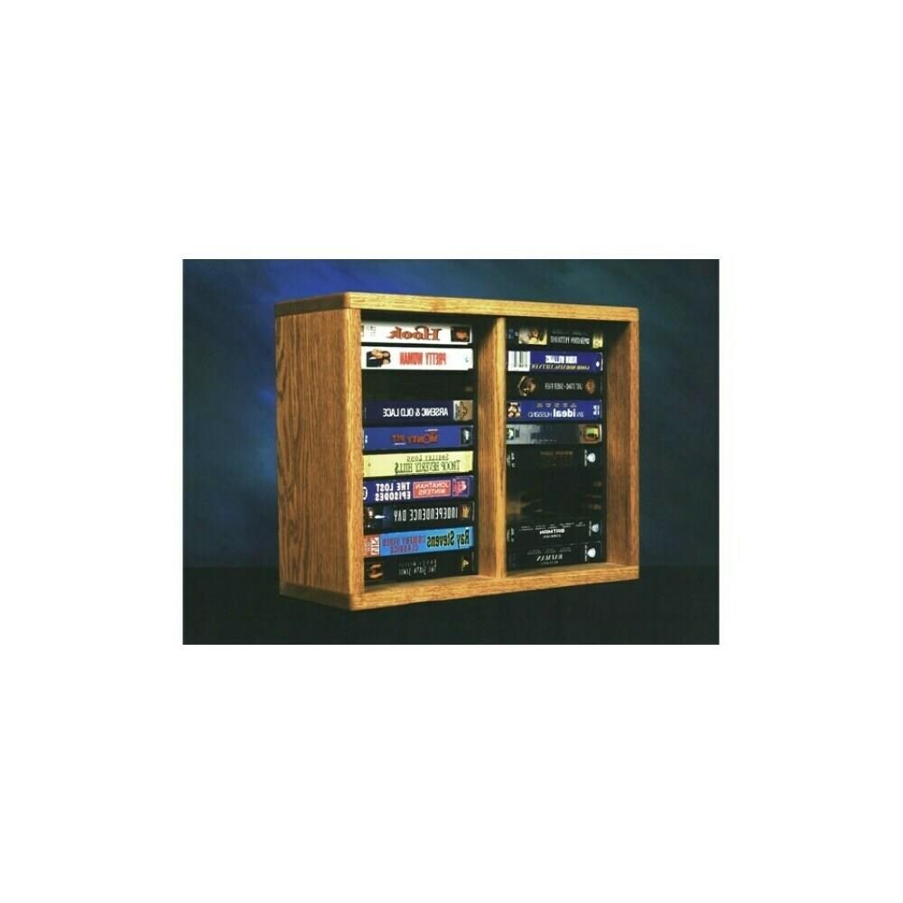  WDSP076 Wood Shed 210-1 DVD Solid Oak desktop or shelf DVD Cabinet- Individual Locking Slots