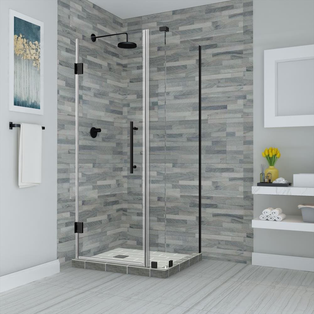 Aston Bromley 32 25 In To 33 25 In X 72 In Frameless Hinged Shower Door