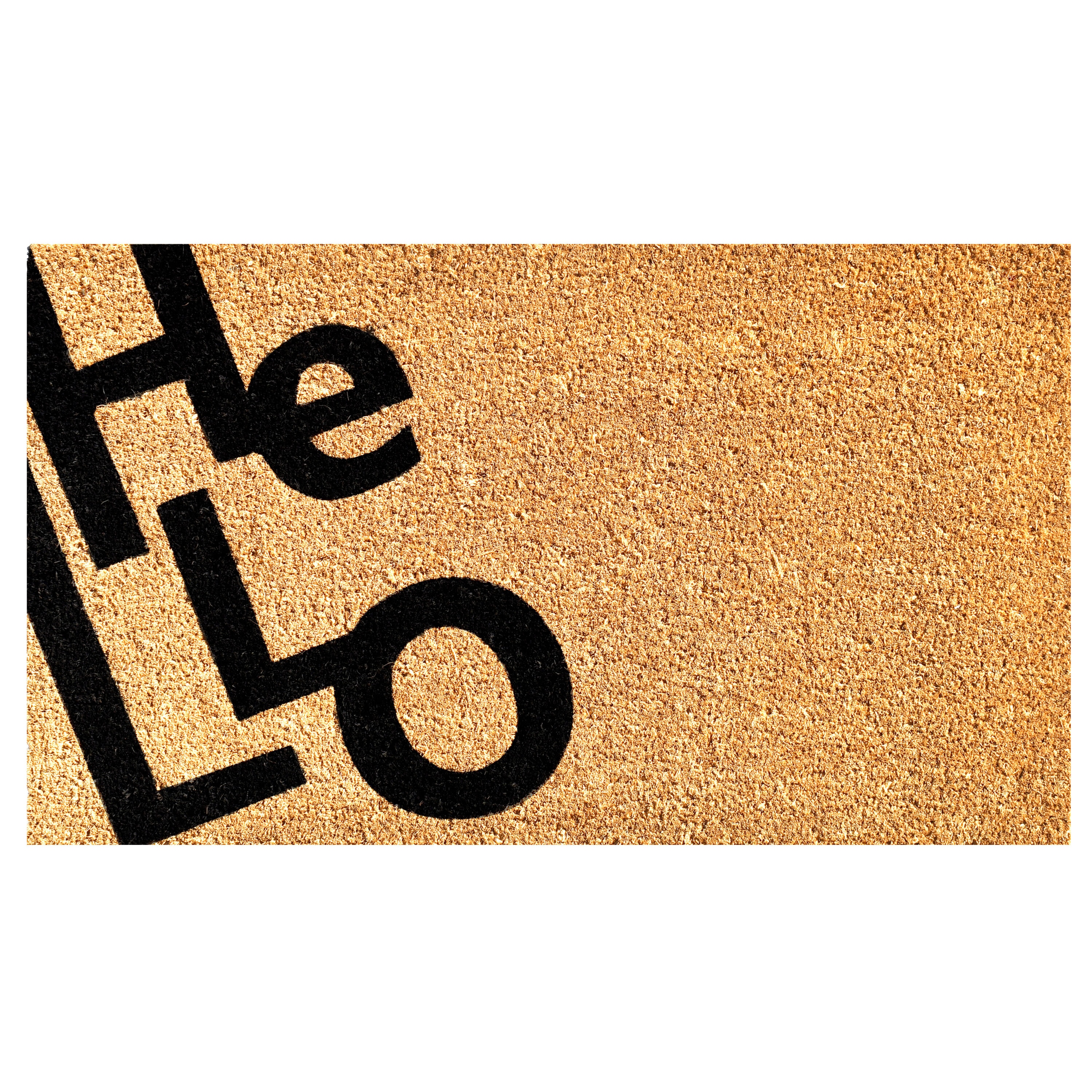 Callowaymills 104743048 Natural, Black Coir/Vinyl Rectangular Indoor or outdoor Decorative Door mat