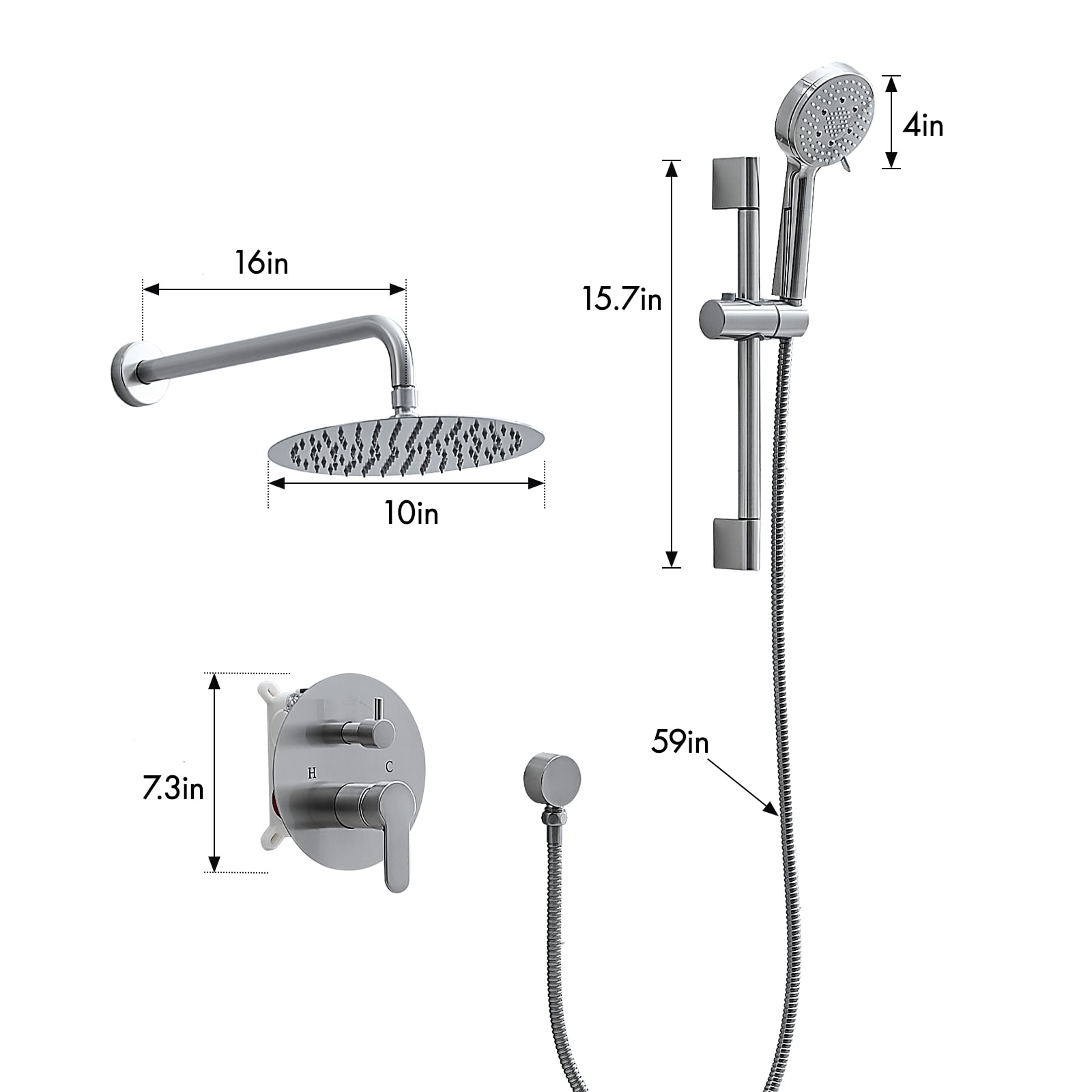 LUCKY ONE MD-RB1220 Showerhead-Bar-Panels - View #10