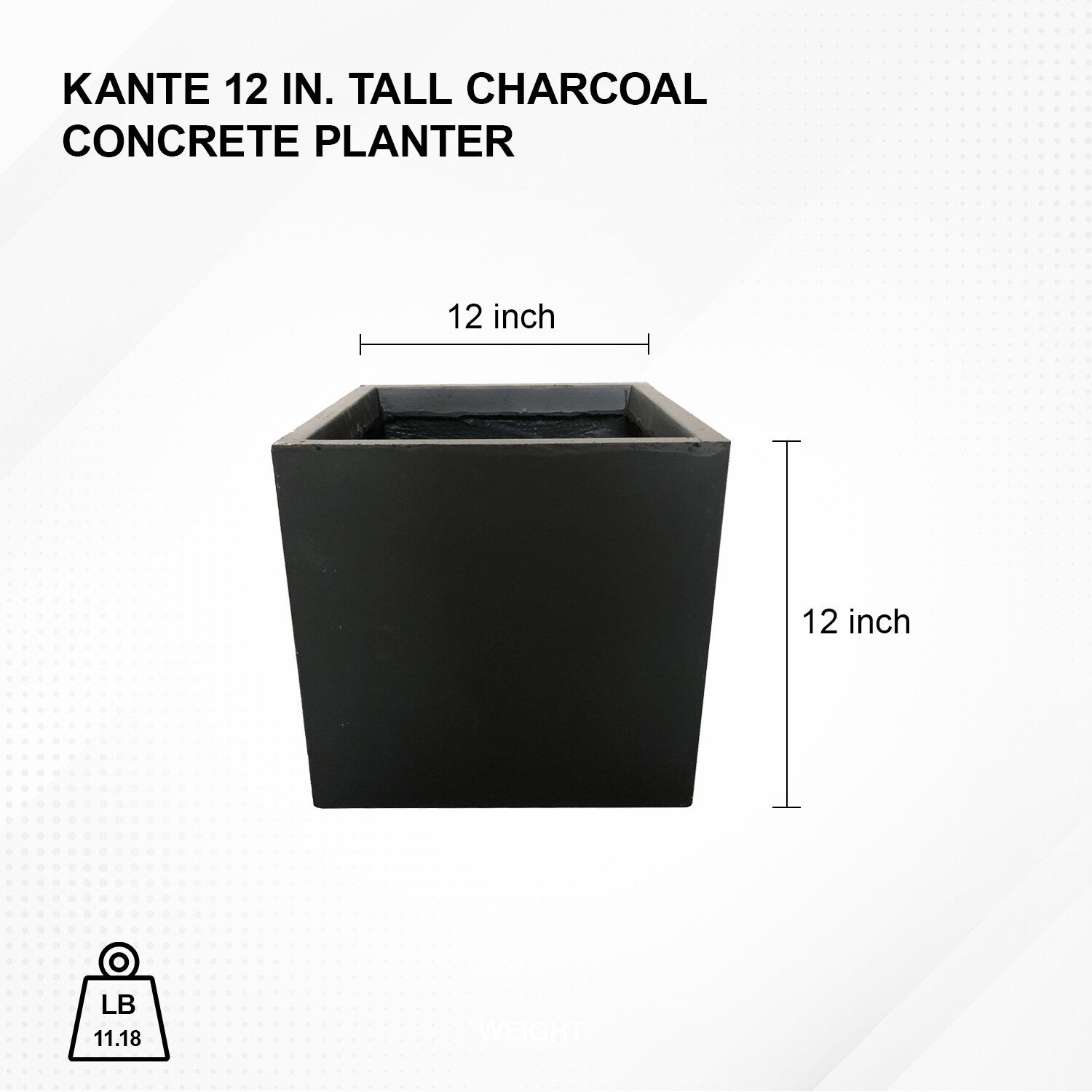 KANTE Square 12-in W x 12-in H Black Concrete Contemporary/Modern ...