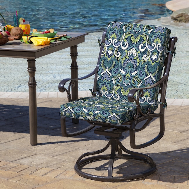 Blue Damask Patio Chair Cushion, Most Comfortable Patio Furniture Cushions
