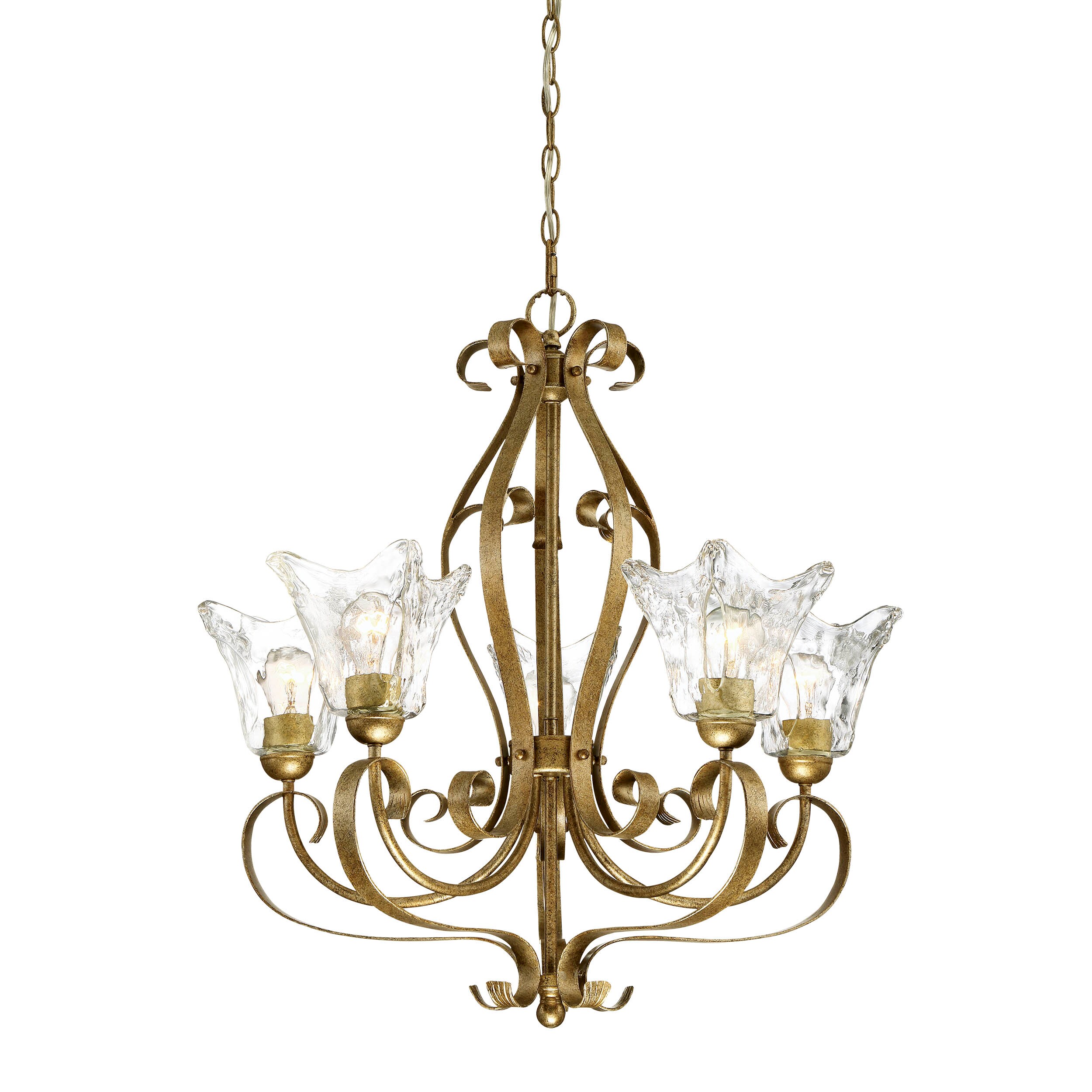 Millennium Lighting 7425-VG Chatsworth 5-Light Gold Traditional Dry rated Chandelier