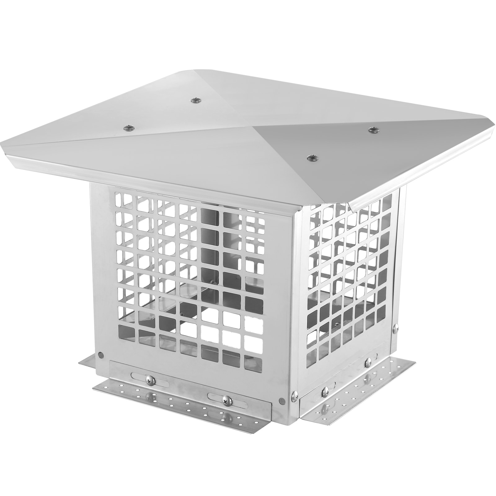 VEVOR BXGFXPDYDGYSKQNL5V0 Chimney Cap 6.56-in W x 6.56-in L Silver Stainless steel Square Chimney Cap