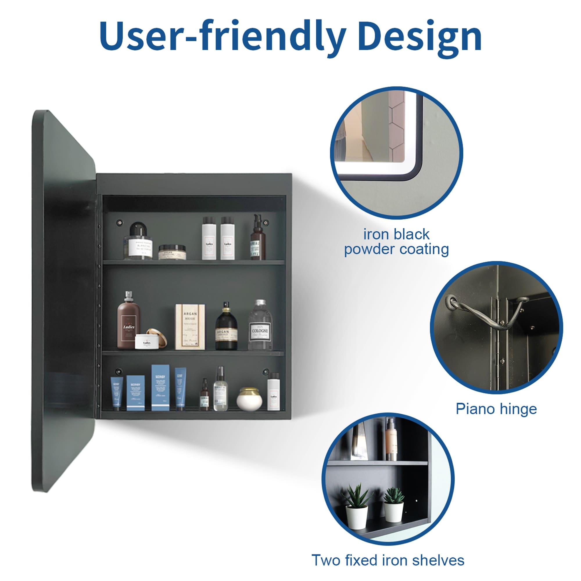 SINOFURN SYD530013BK Bathroom-Medicine-Cabinets - View #6