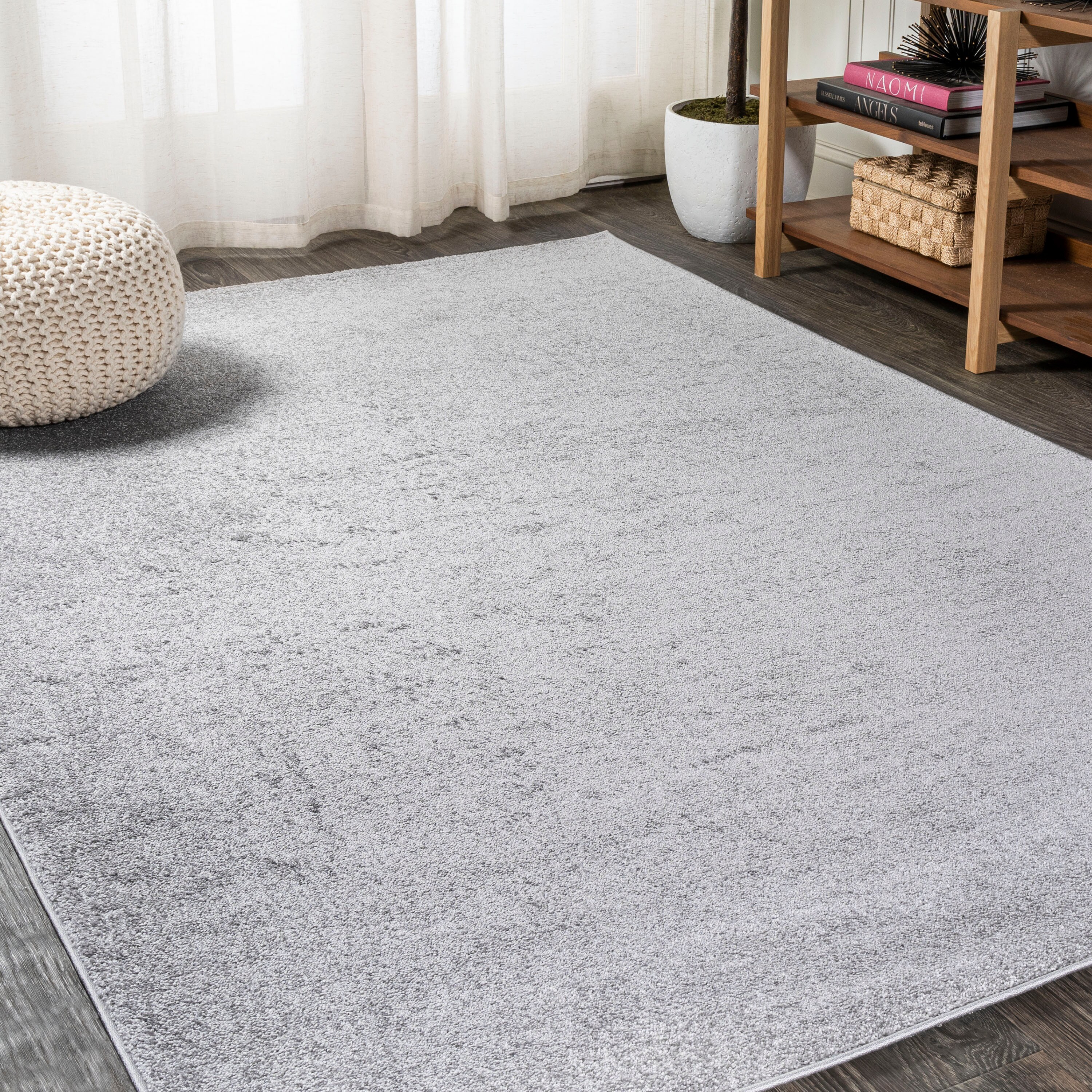 Plain Grey Rug Pale Light Grey Carpet Living Room Small Extra Large Luxury New 