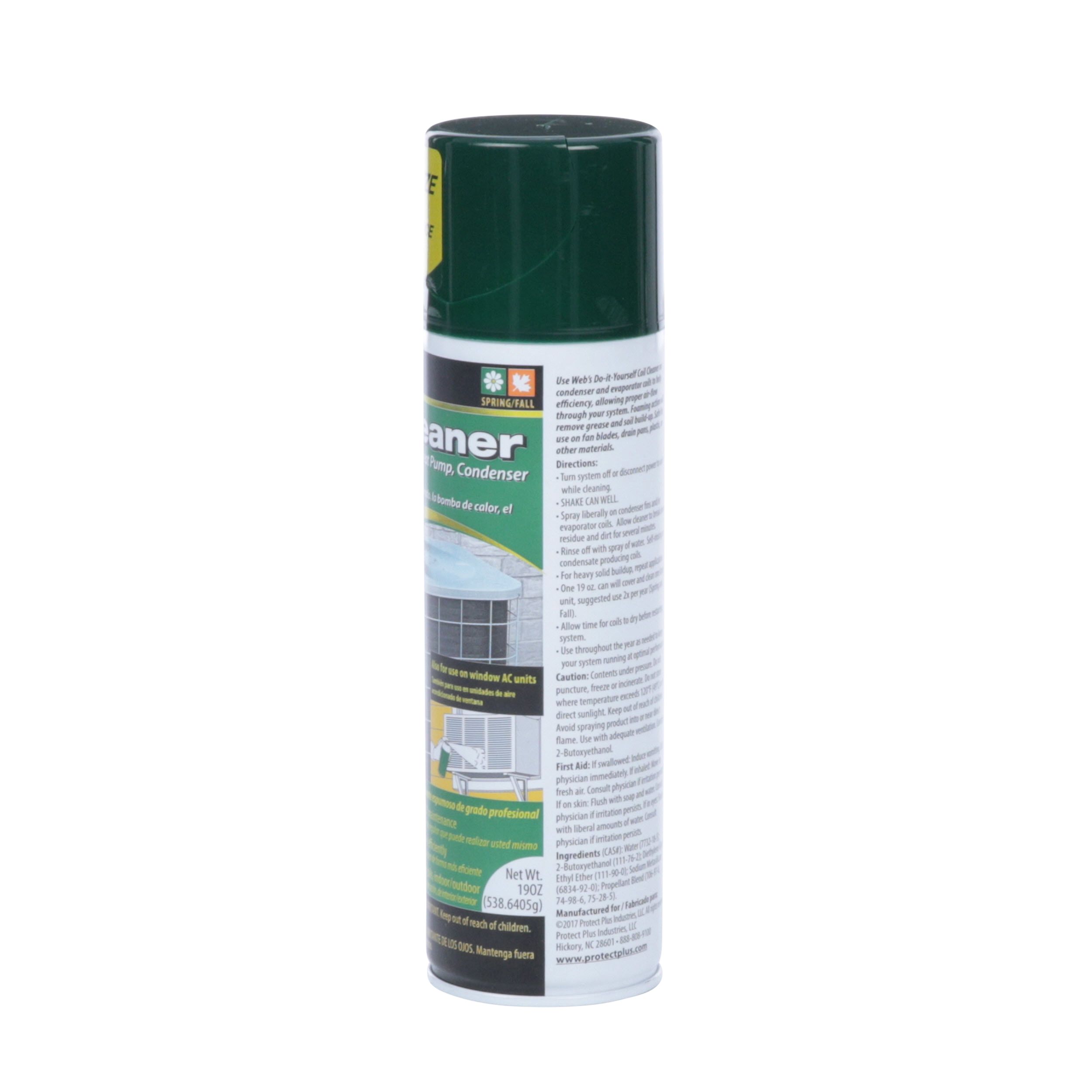 Web green white aerosol deals foam coil cleaner