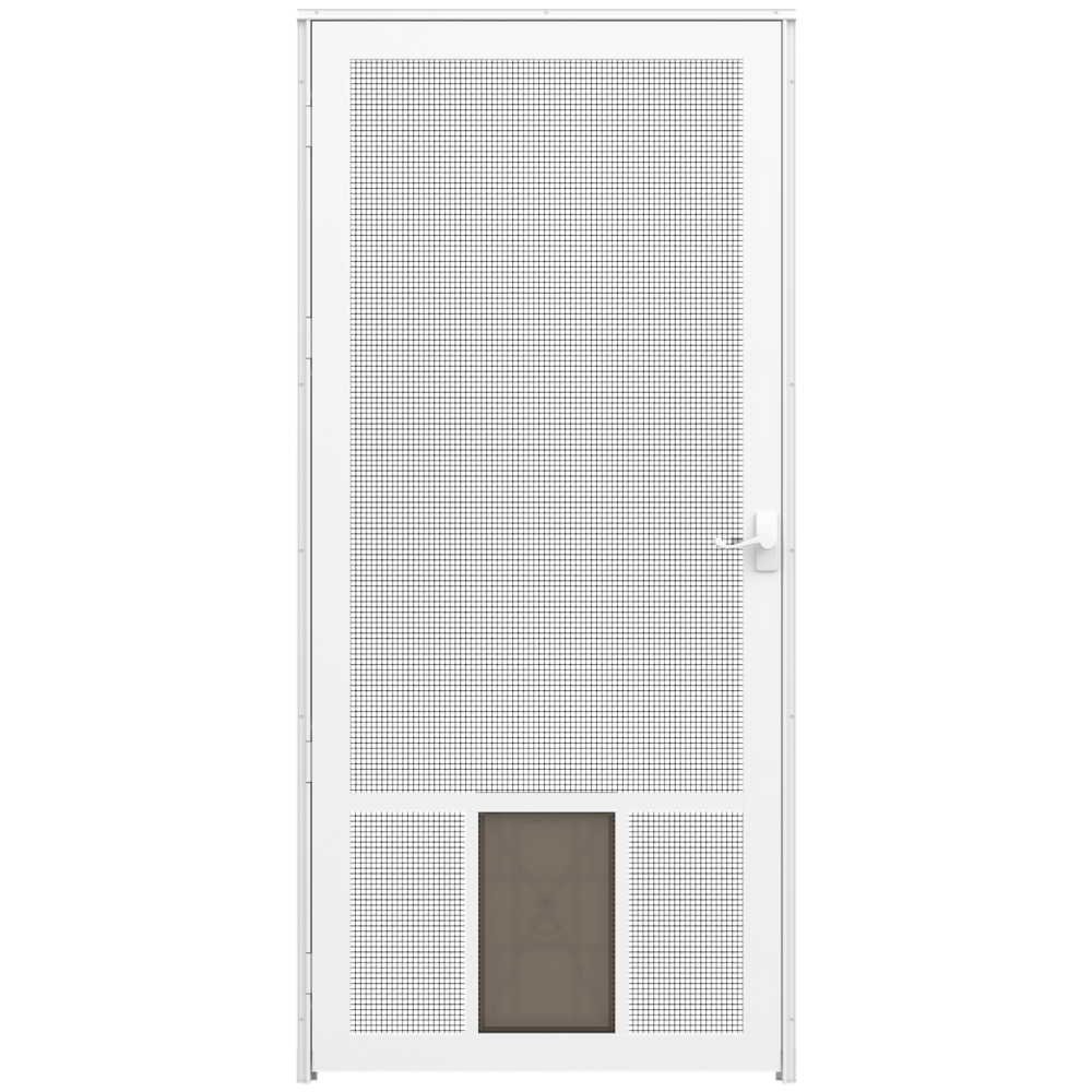 Pet Breeze 32-in x 81-in White Aluminum Hinged Screen Door | - LARSON 36049031