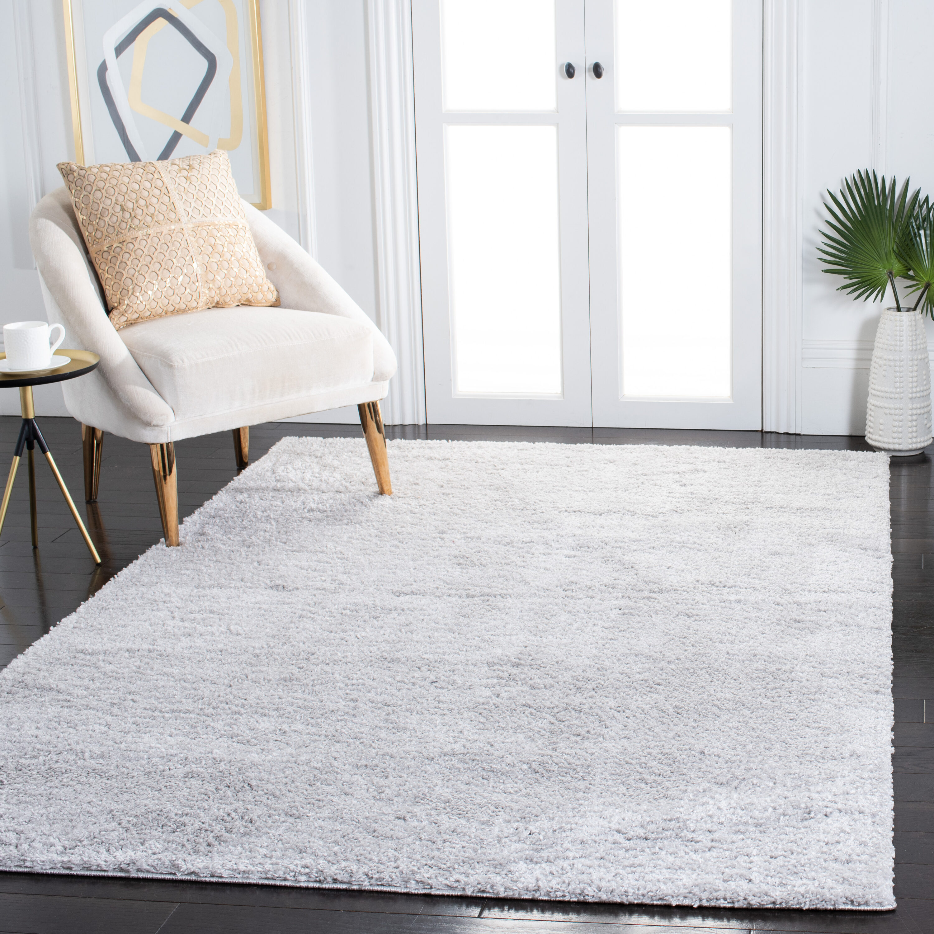 August Shag 511F Light Grey 4ft x 6ft Small Rectangle Rug