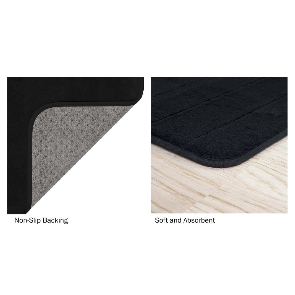 Hastings Home Bathroom Mats 20-in x 32-in Tan with Black Trim Rubber Memory Foam  Bath Mat in the Bathroom Rugs & Mats department at