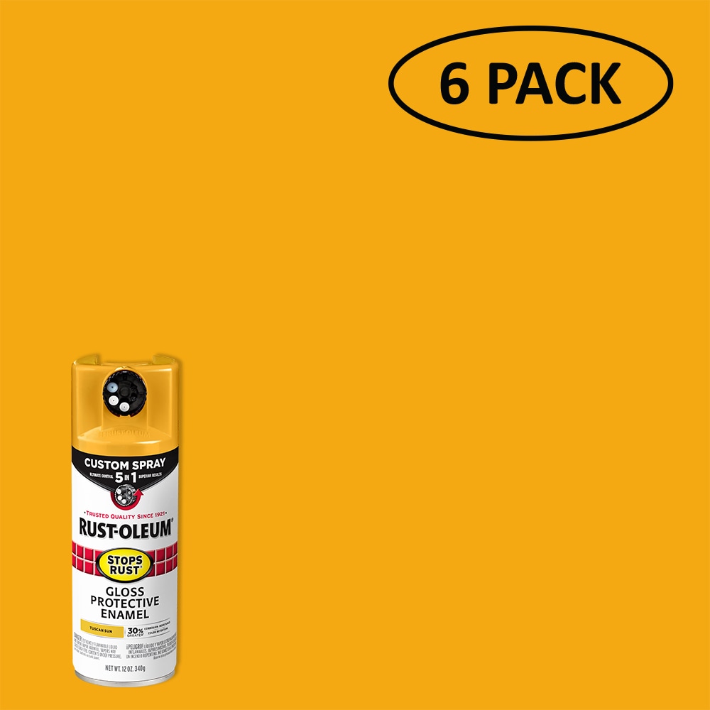 Rust-Oleum Stops Rust 12 oz. Protective Enamel Gloss Black Spray Paint (6-pack)