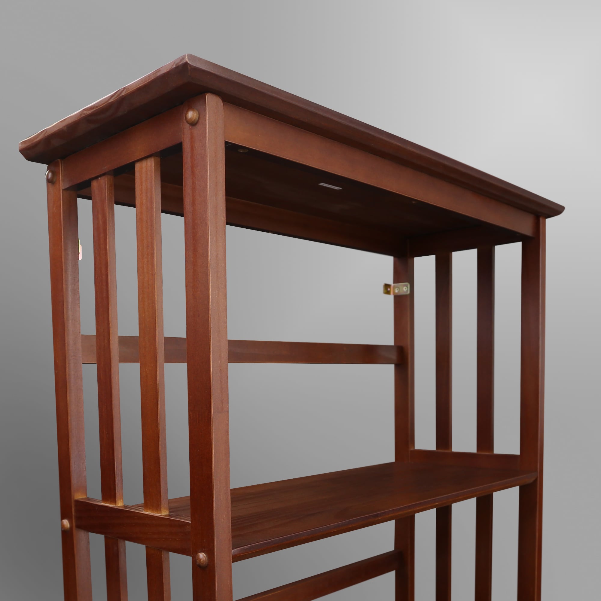 Mission Style Solid Walnut 5-Shelf Bookcase in Dark Stain
