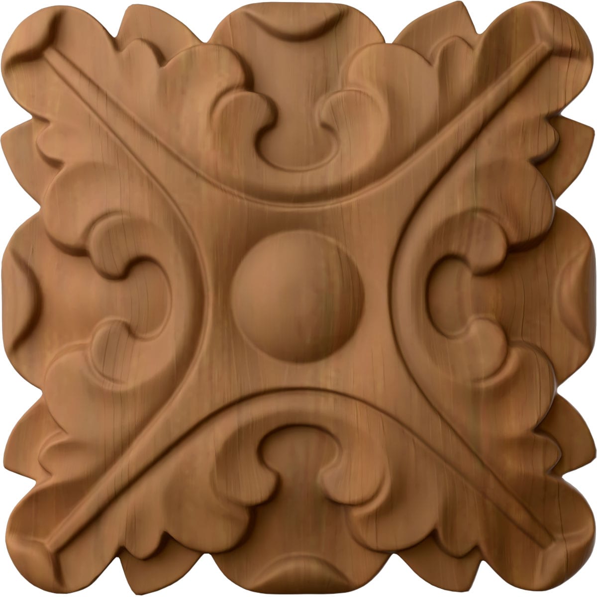 Ekena Millwork ROS02X02ACCH Acanthus 2.75-in x 2.75-in Unfinished Cherry Round Acanthus Rosette