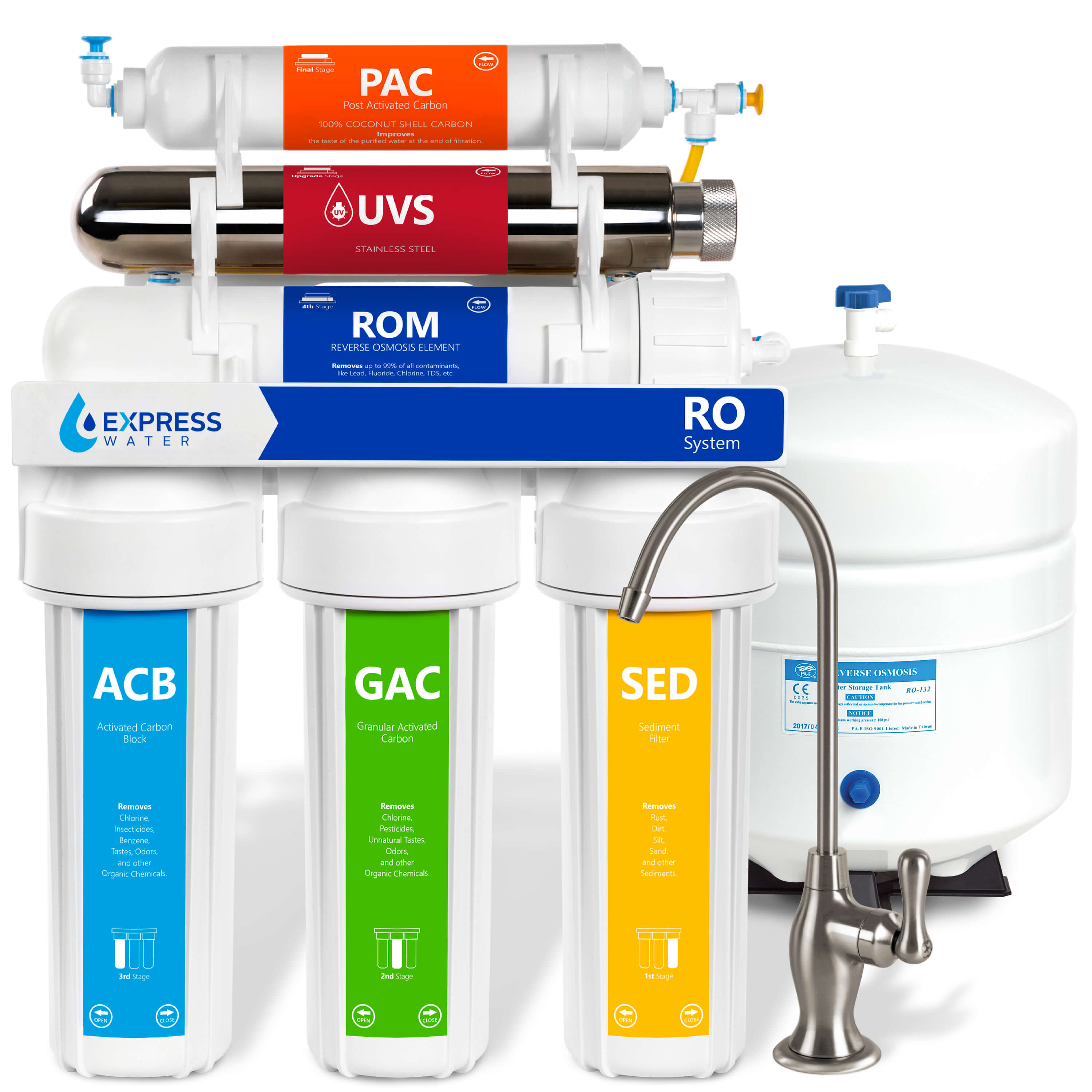 Express Water ROUV10DBN ROUV10DBN 6-stage Multi-method Reverse Osmosis Filtration System