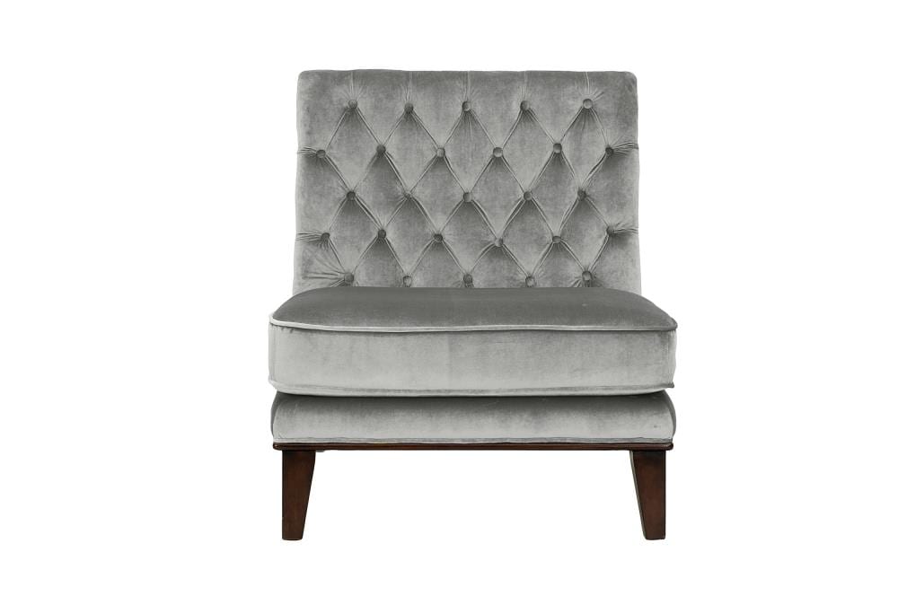 Chic Home Design Achilles Midcentury Grey Velvet Accent Chair in