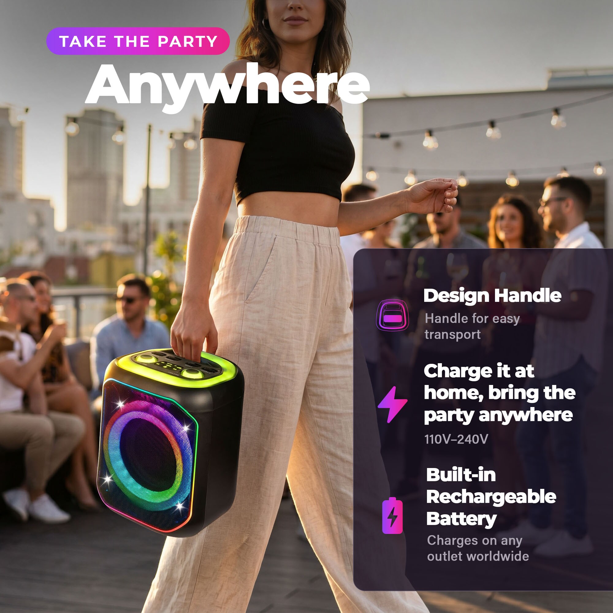 Max Power MPD495-LUMI BLAST Portable-Speakers - View #3