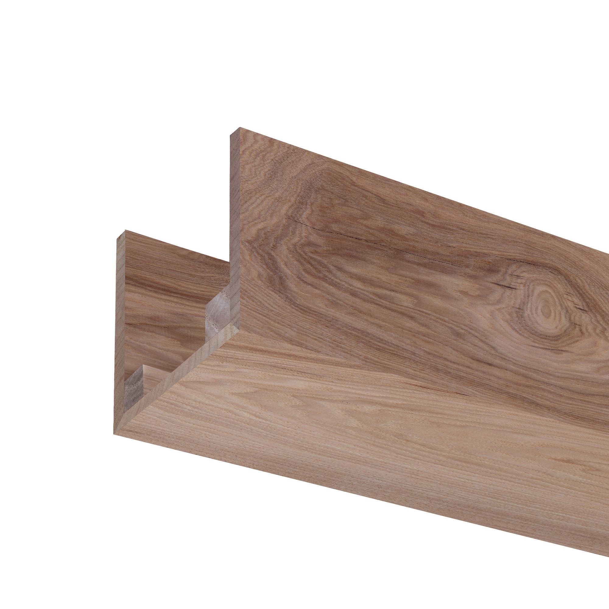 Ornamental Mouldings BEAMNAT01-92HIC5X5 5.5-in x 5.5-in x 93-in Natural Hickory Unfinished Wood U-Shaped Decorative Beam