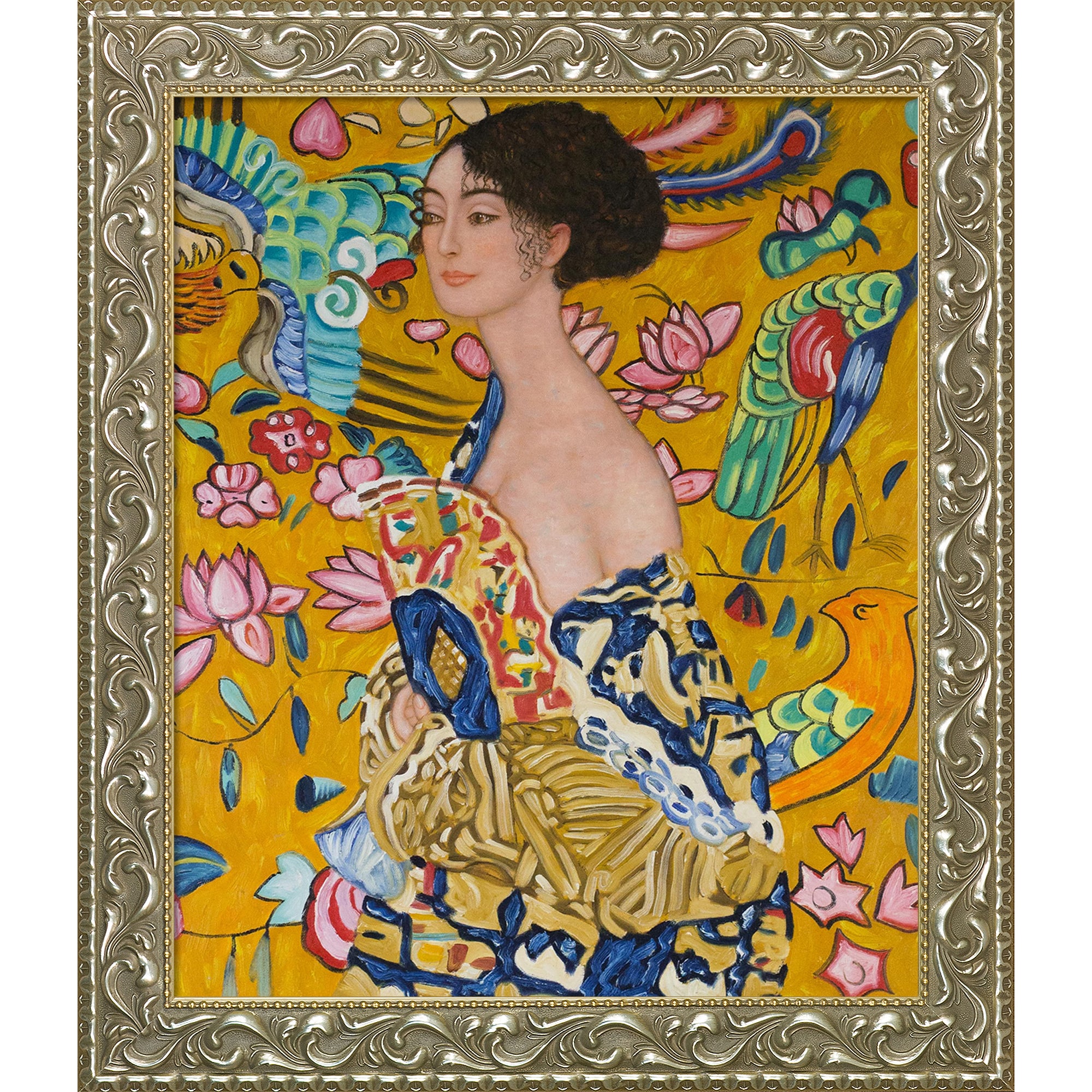 La Pastiche Signora Con Ventaglio Interpretation Gustav Klimt Silver ...